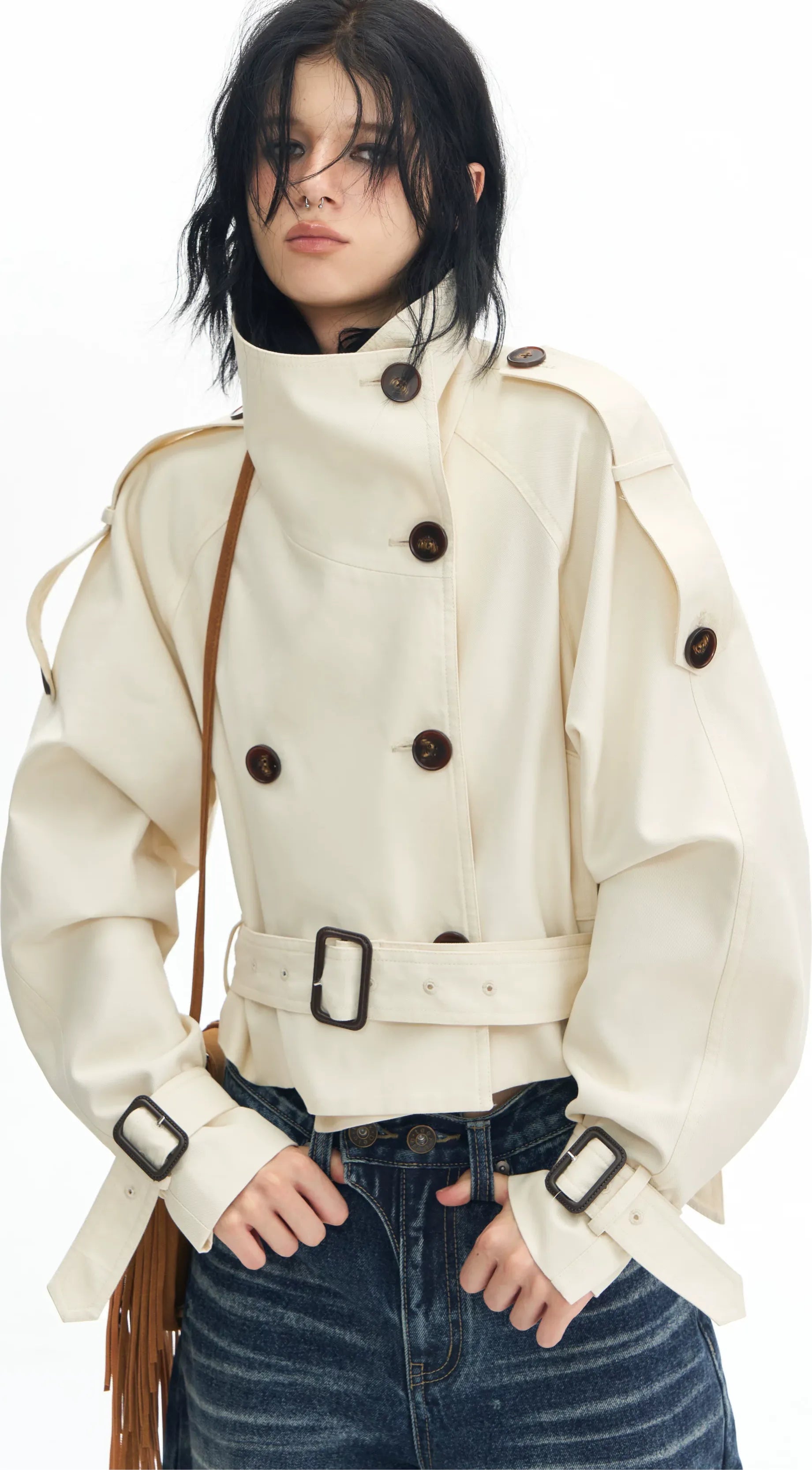 Structured Trench Crop Jacket