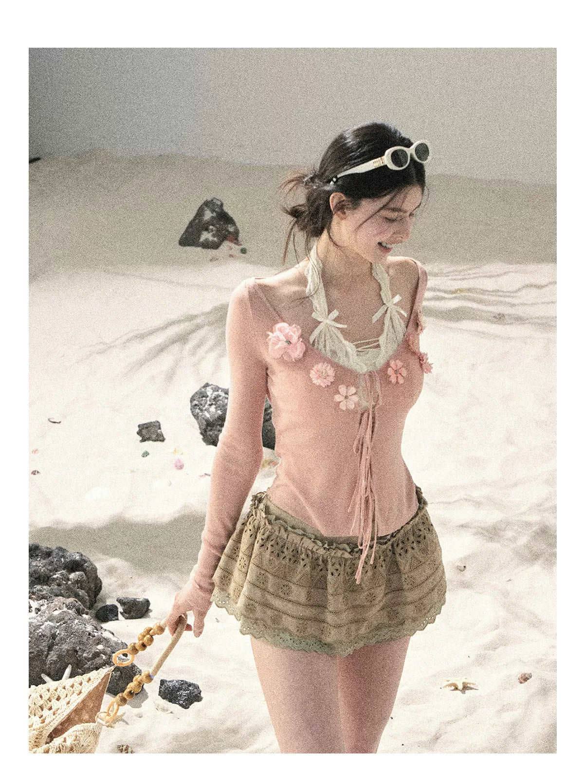 "Private Petals" French-style Sun Protection Cardigan