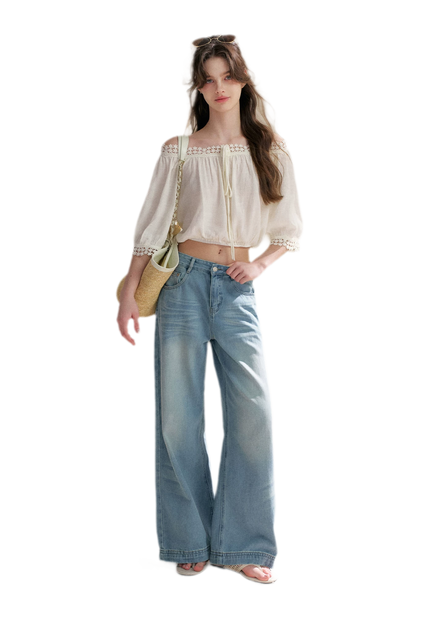 Asymmetrical Lace Off-Shoulder Top & Skirt Set
