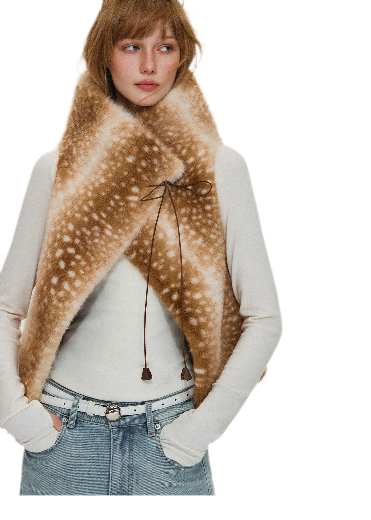 Plush Faux Fur Cropped Vest