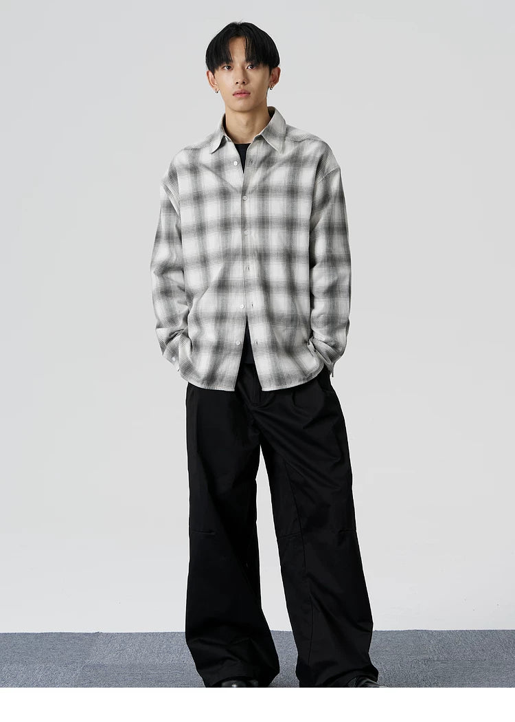 Textured Yarn-Dyed Plaid Overshirt
