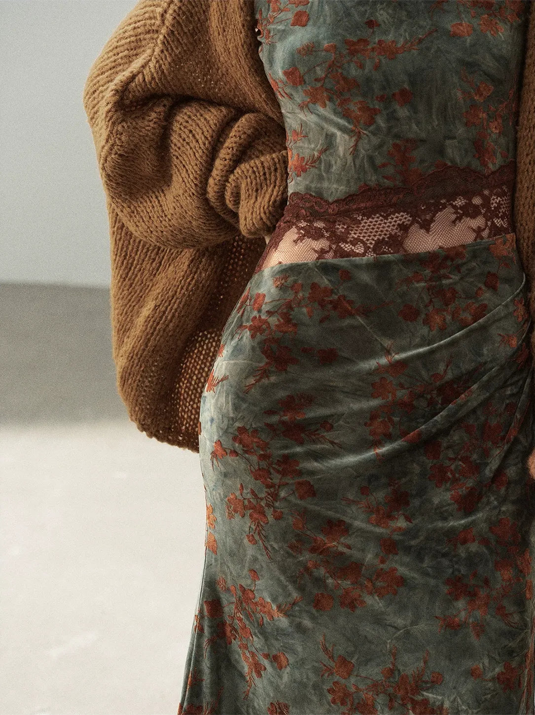 Jacquardjurk met bloemenprint in zeemeerminstijl