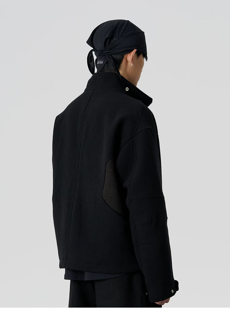 Wool Blend Stand-Collar Jacket