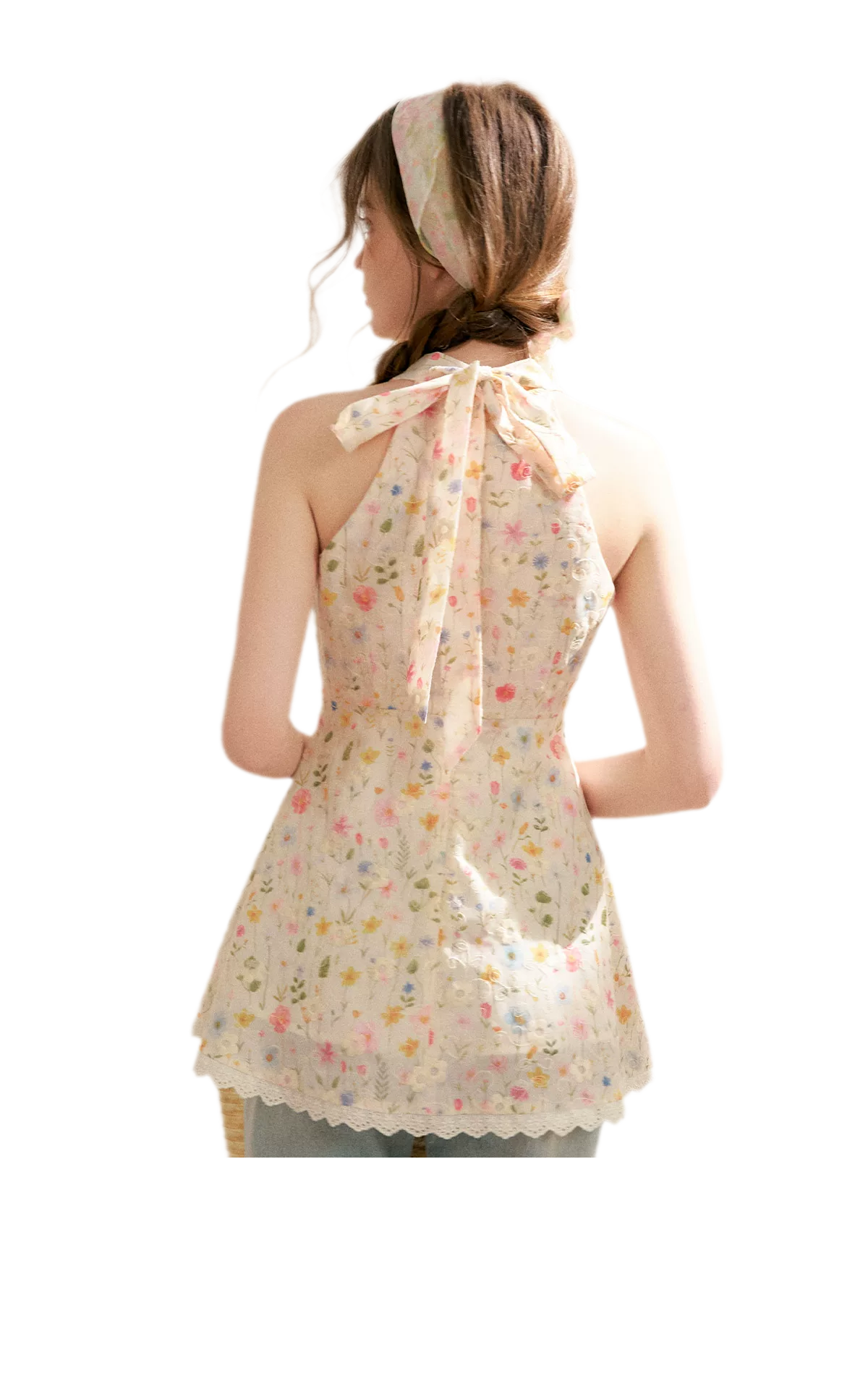 Dreamy Garden Embroidered Halter Top