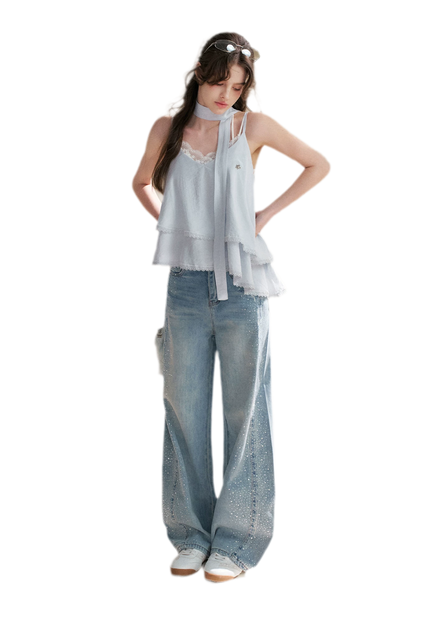 Asymmetrical Lace V-Neck Camisole