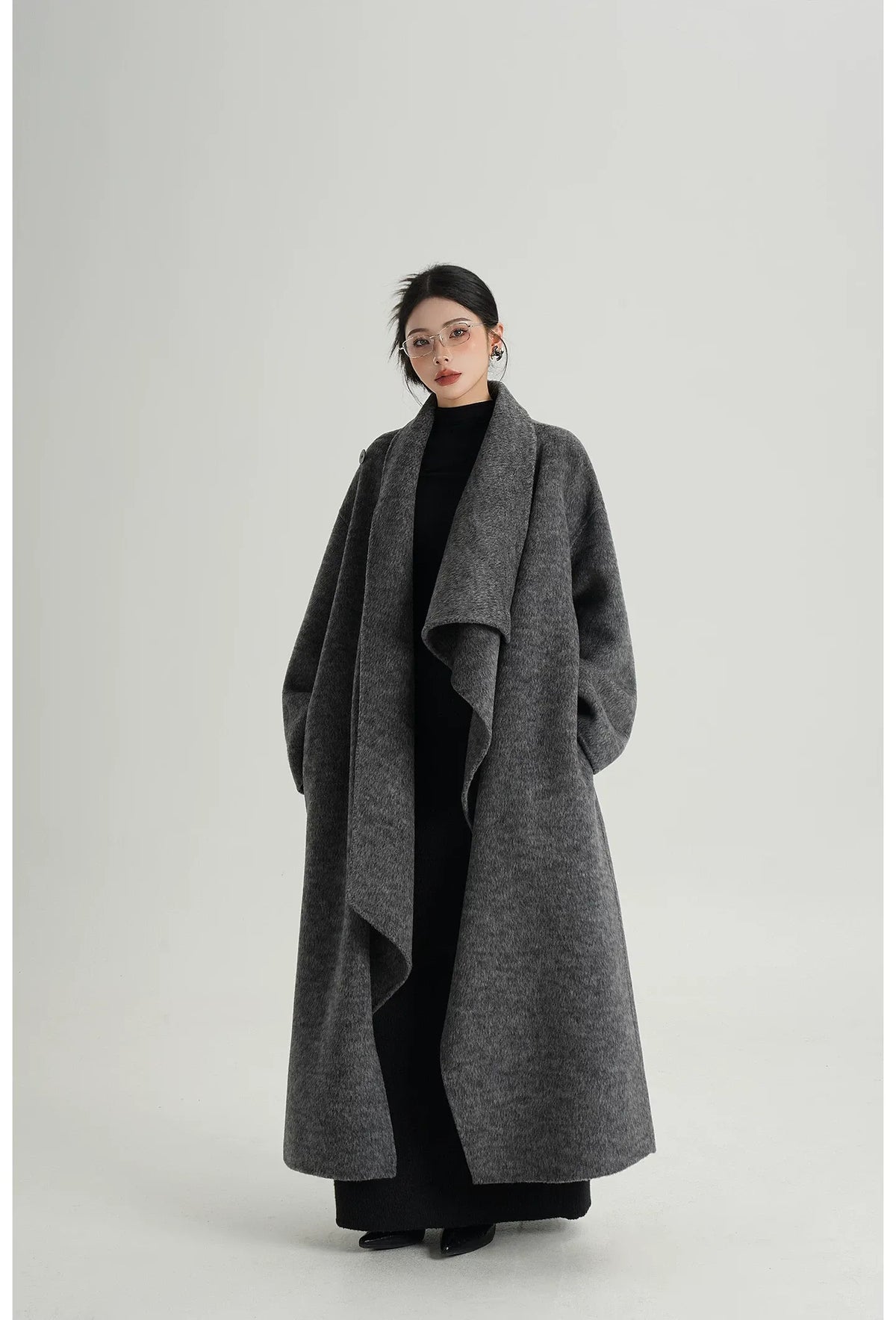 Cashmere Wrap Longline Wool Coat