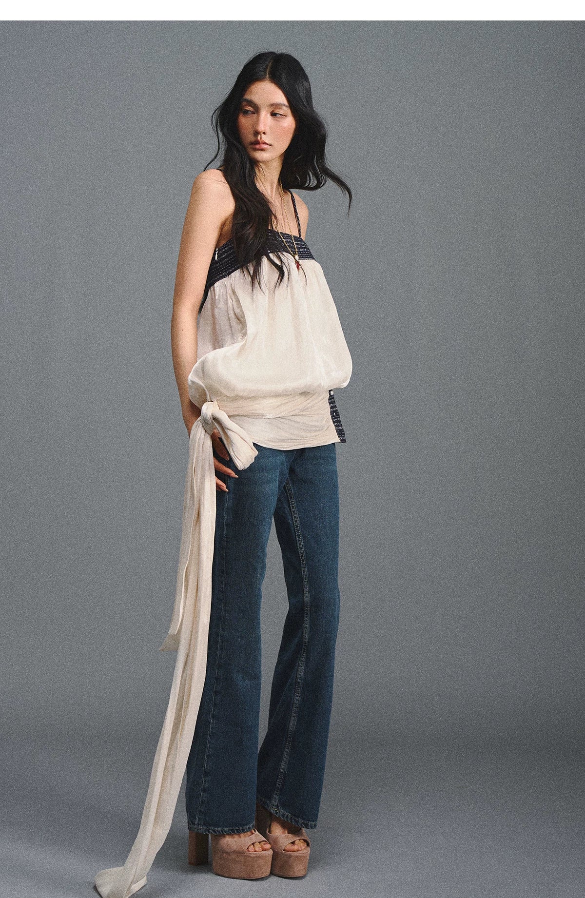 Island Silk Tweed Peplum Camisole