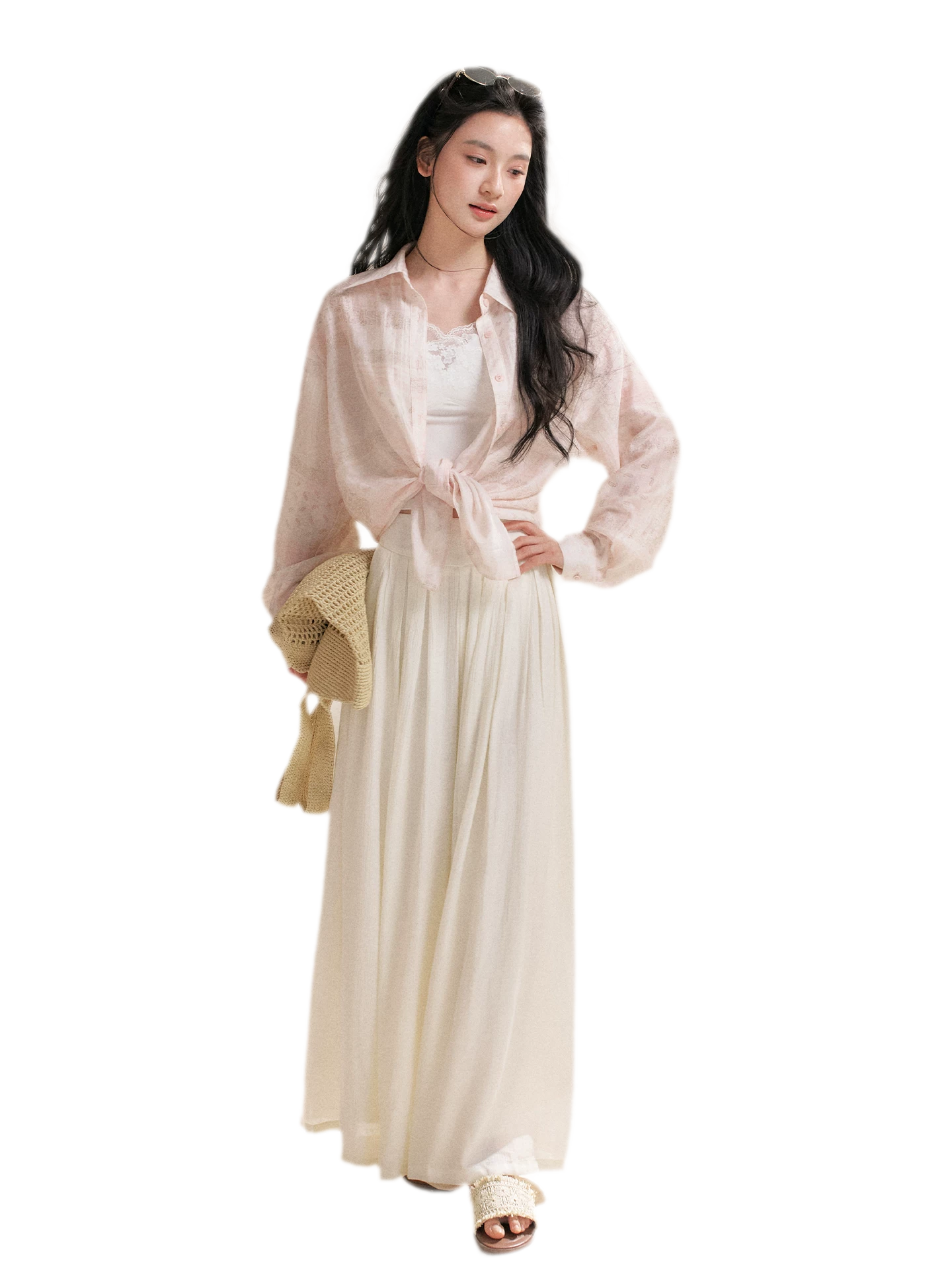 Pleated Wide-Leg Pants