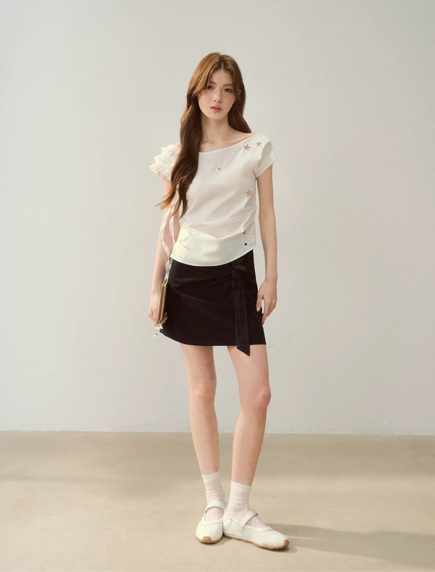 Star Embroidery Asym Shirt