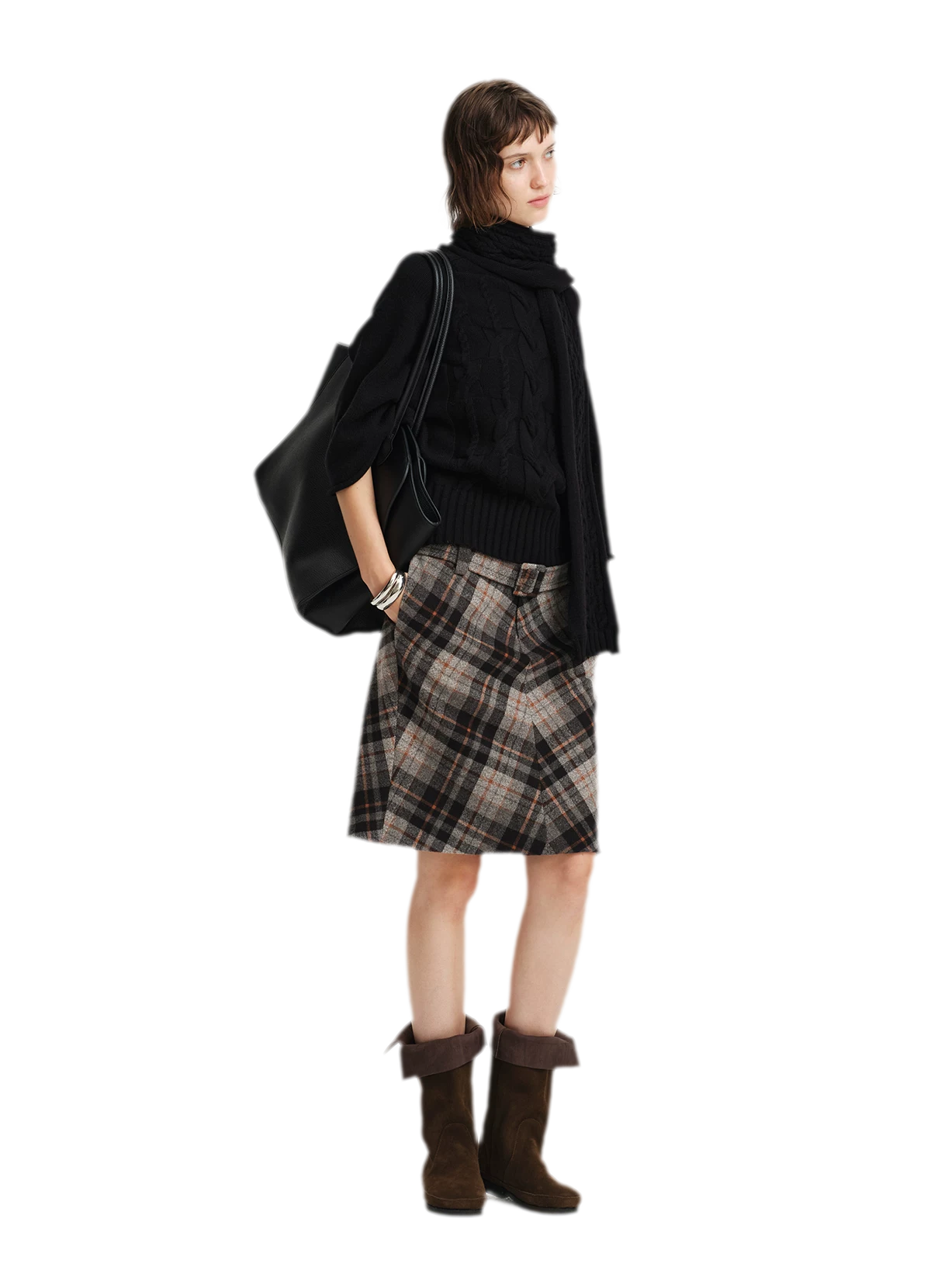 Kabelstrick-Cape-Pullover