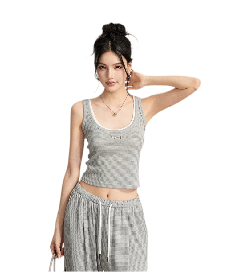 Striped U-Neck Set