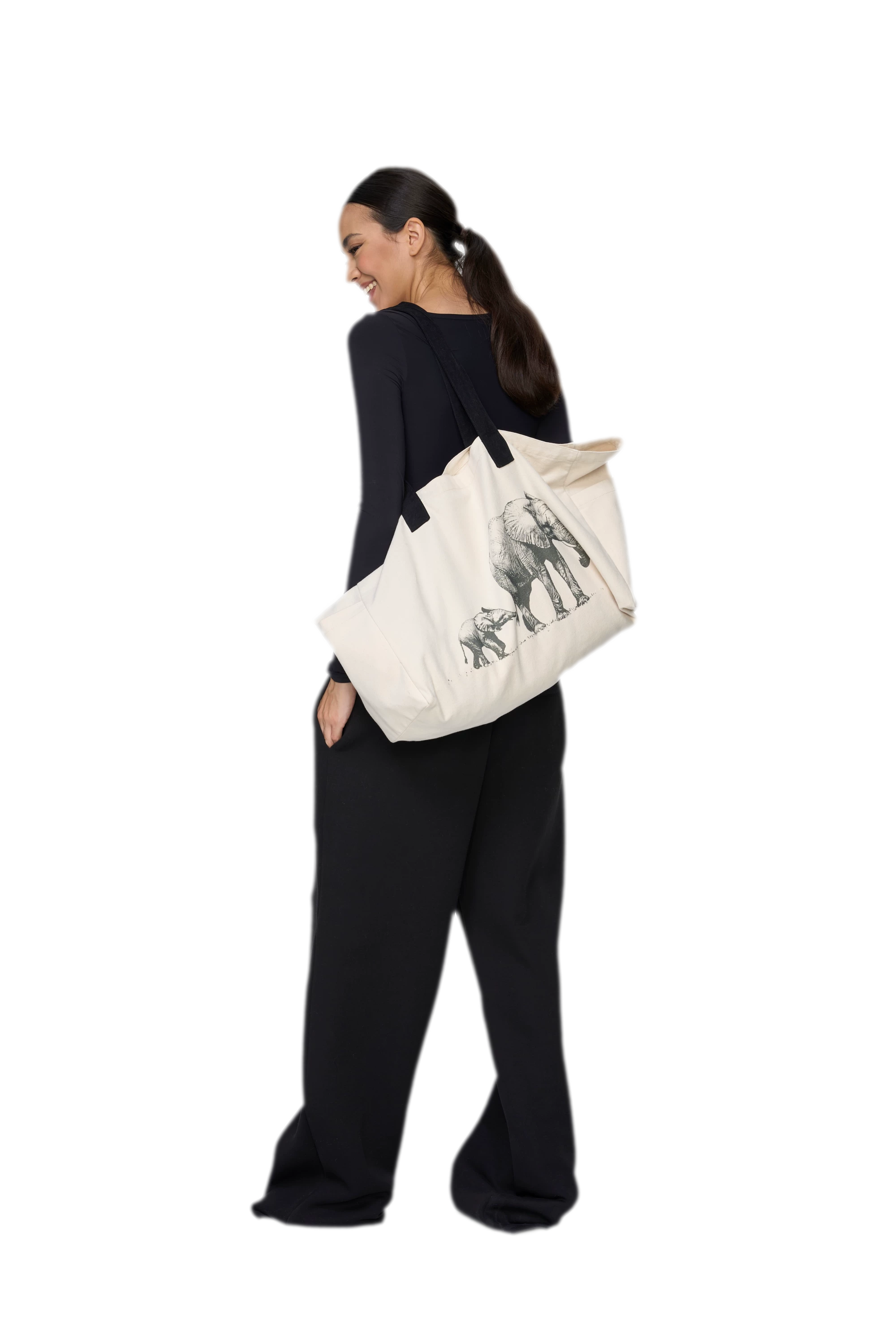 Canvas Elephant Tote Bag