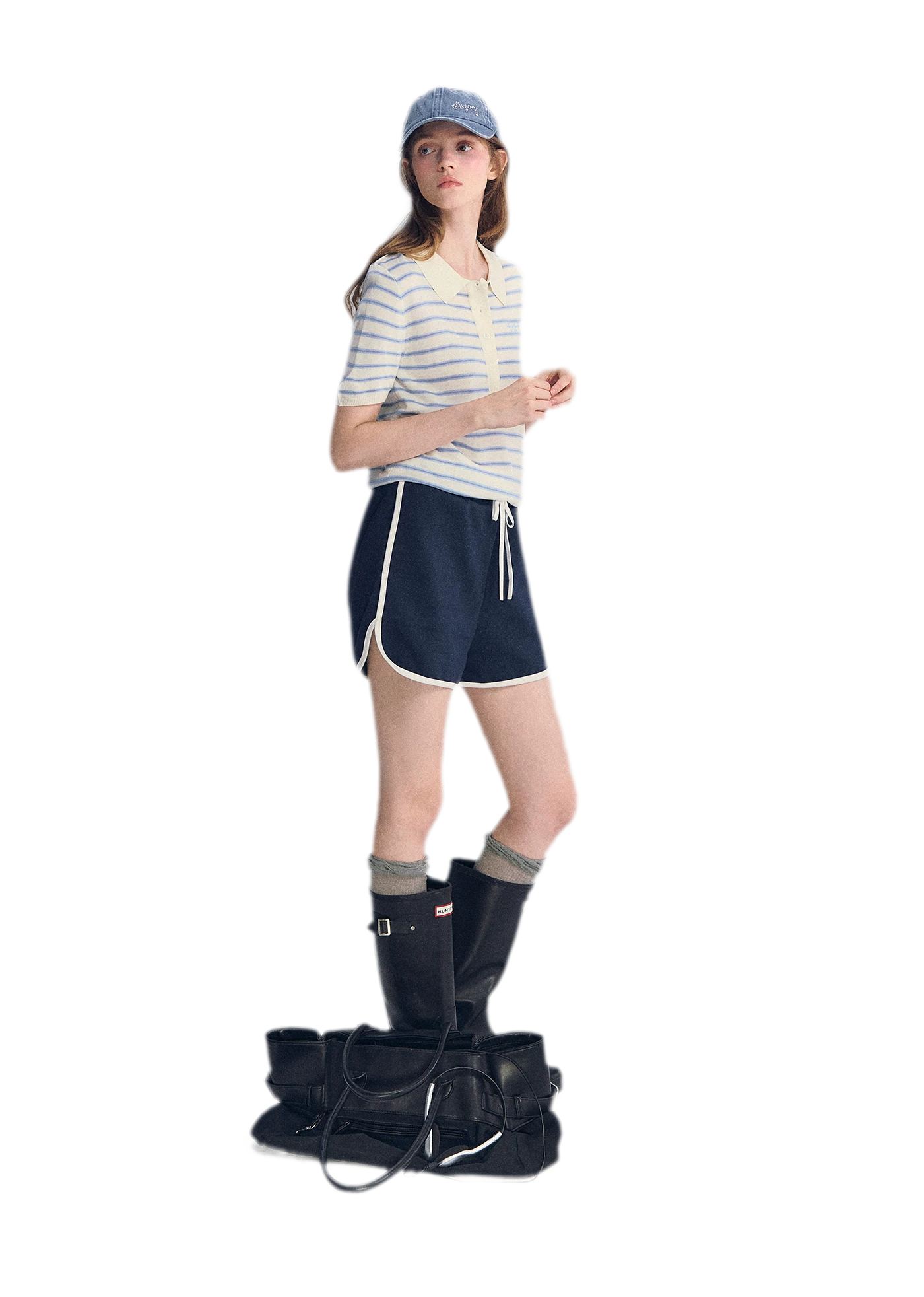 Embroidered Piping Shorts