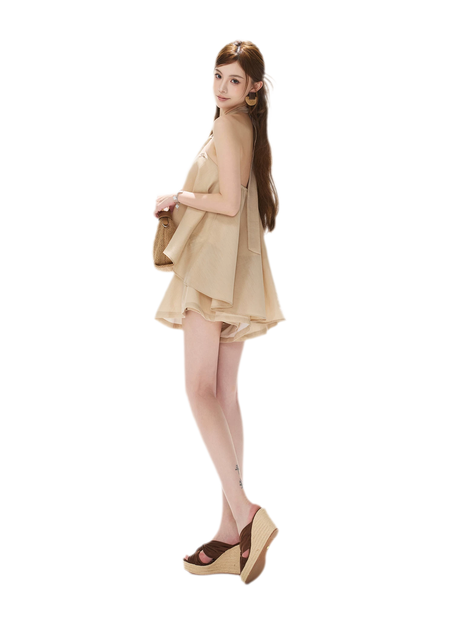 Halter Pleat Skort Set