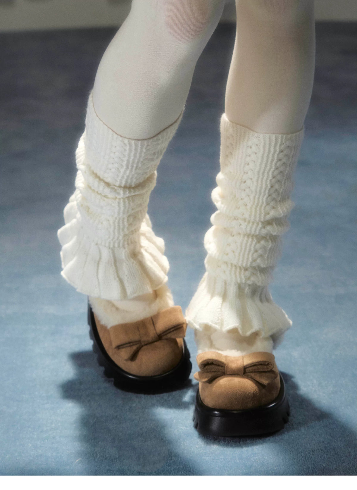 Plush Bow Platform Mary Janes