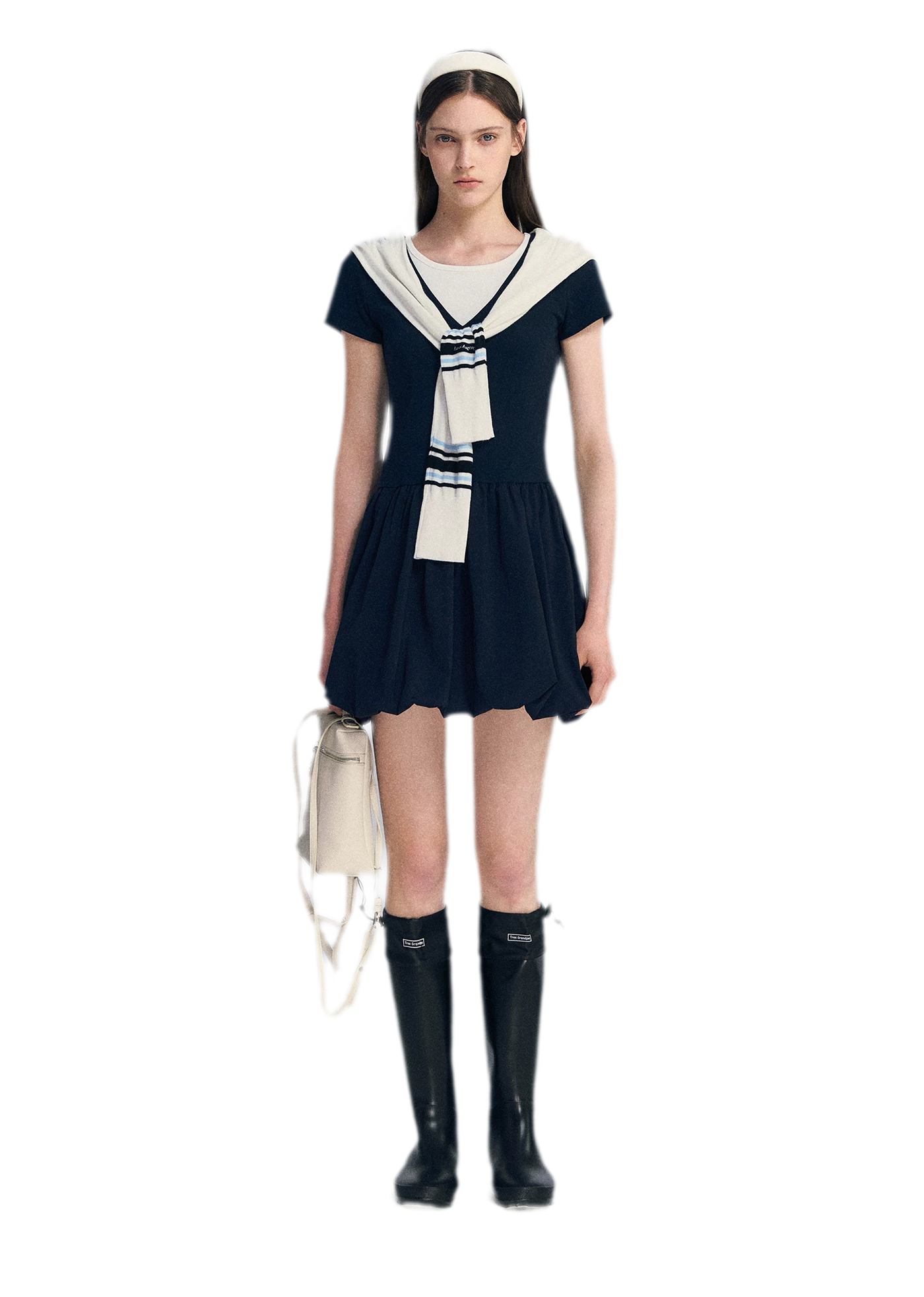 Contrast Trim Bubble Dress