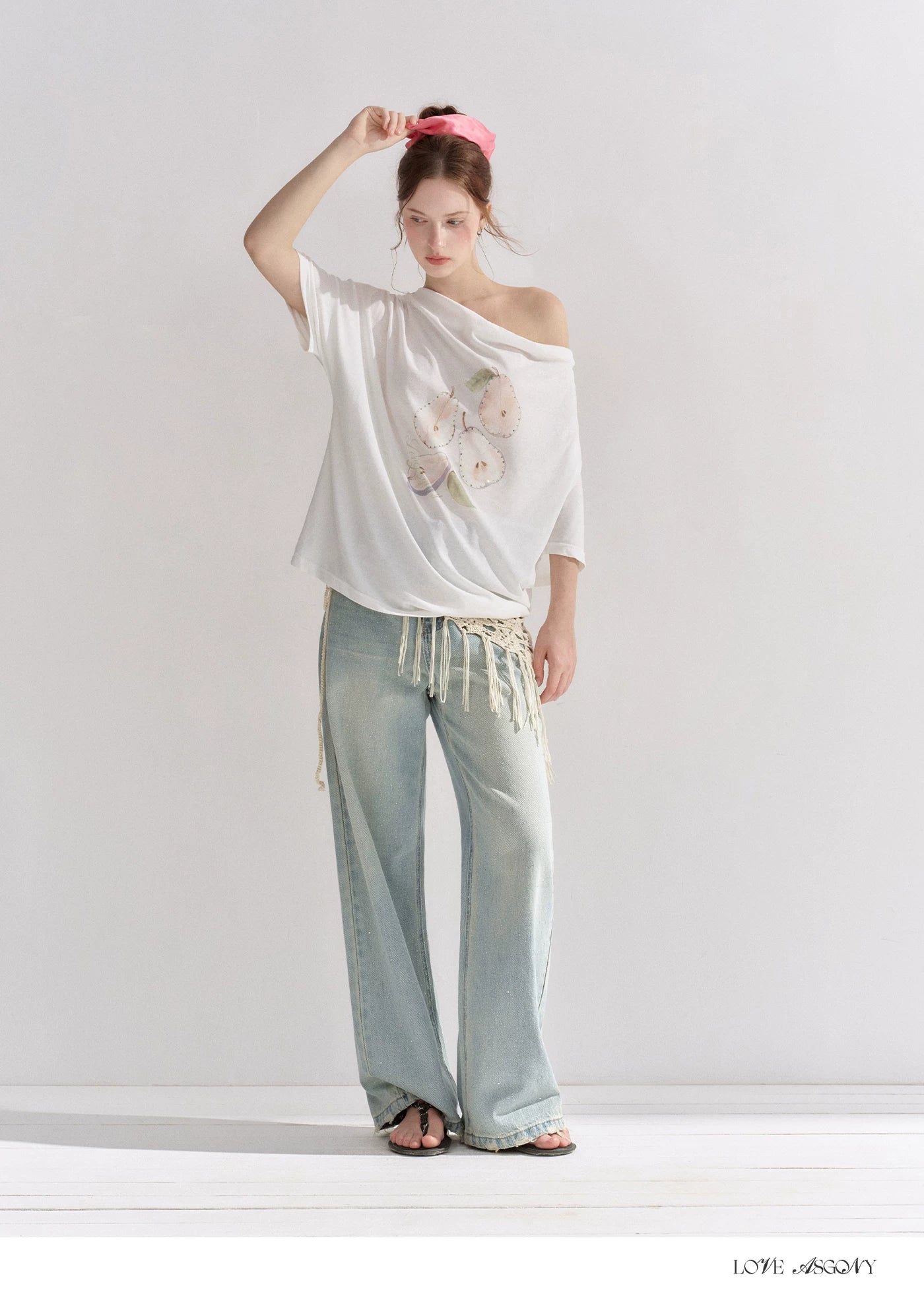 Starry Crystal Wide-Leg High-Waist Jeans