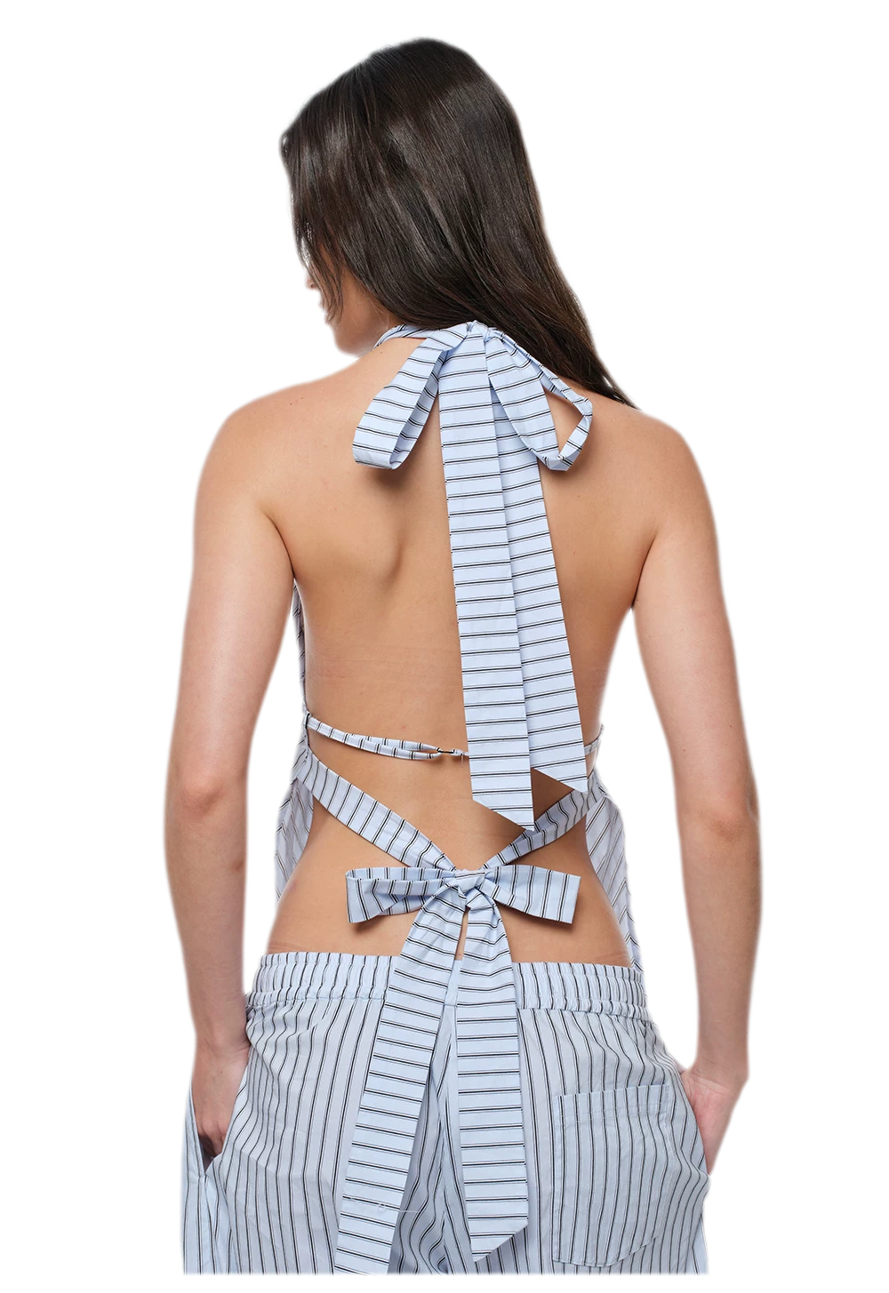 Striped Halter Wide-Leg Set