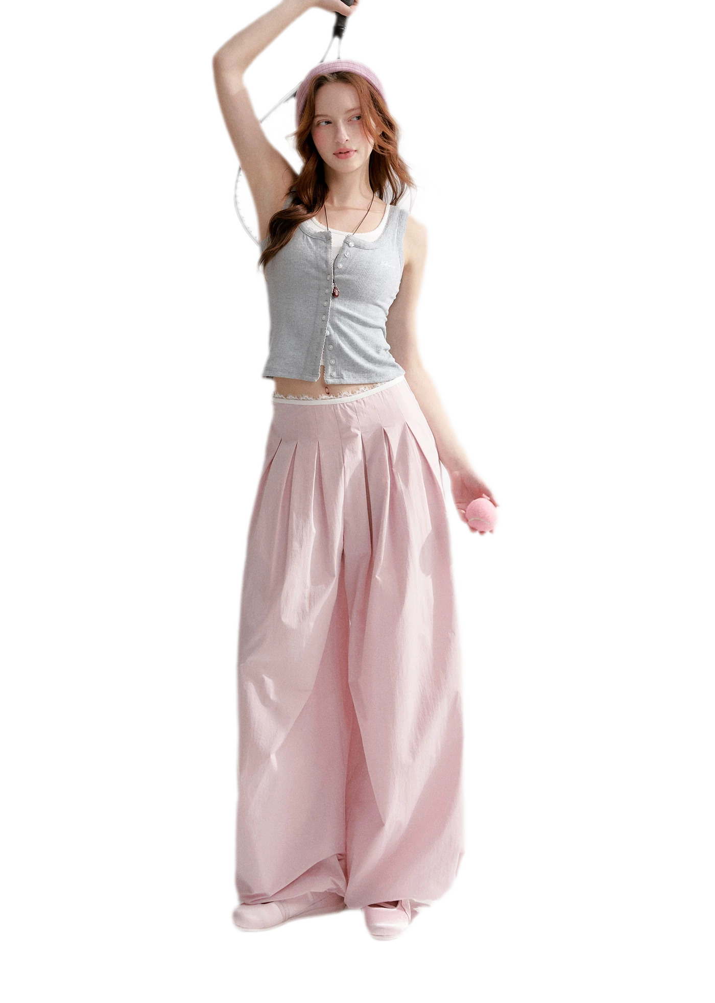 Lightweight Pleated Balloon Pants