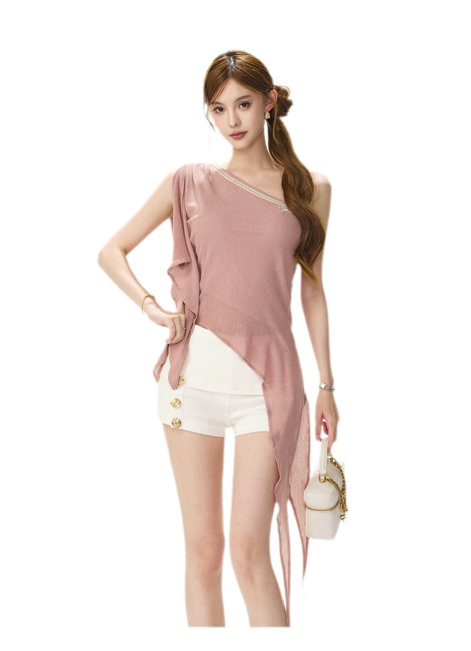 Rhinestone Shoulder Tee