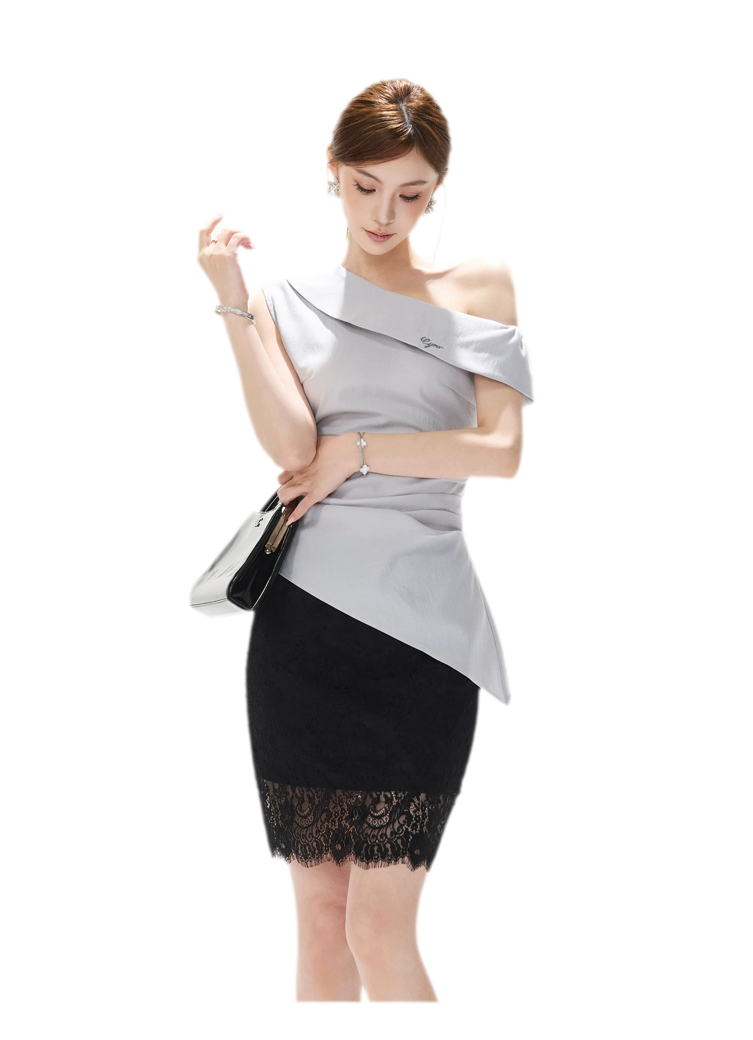 Asymmetrical Halter Blouse