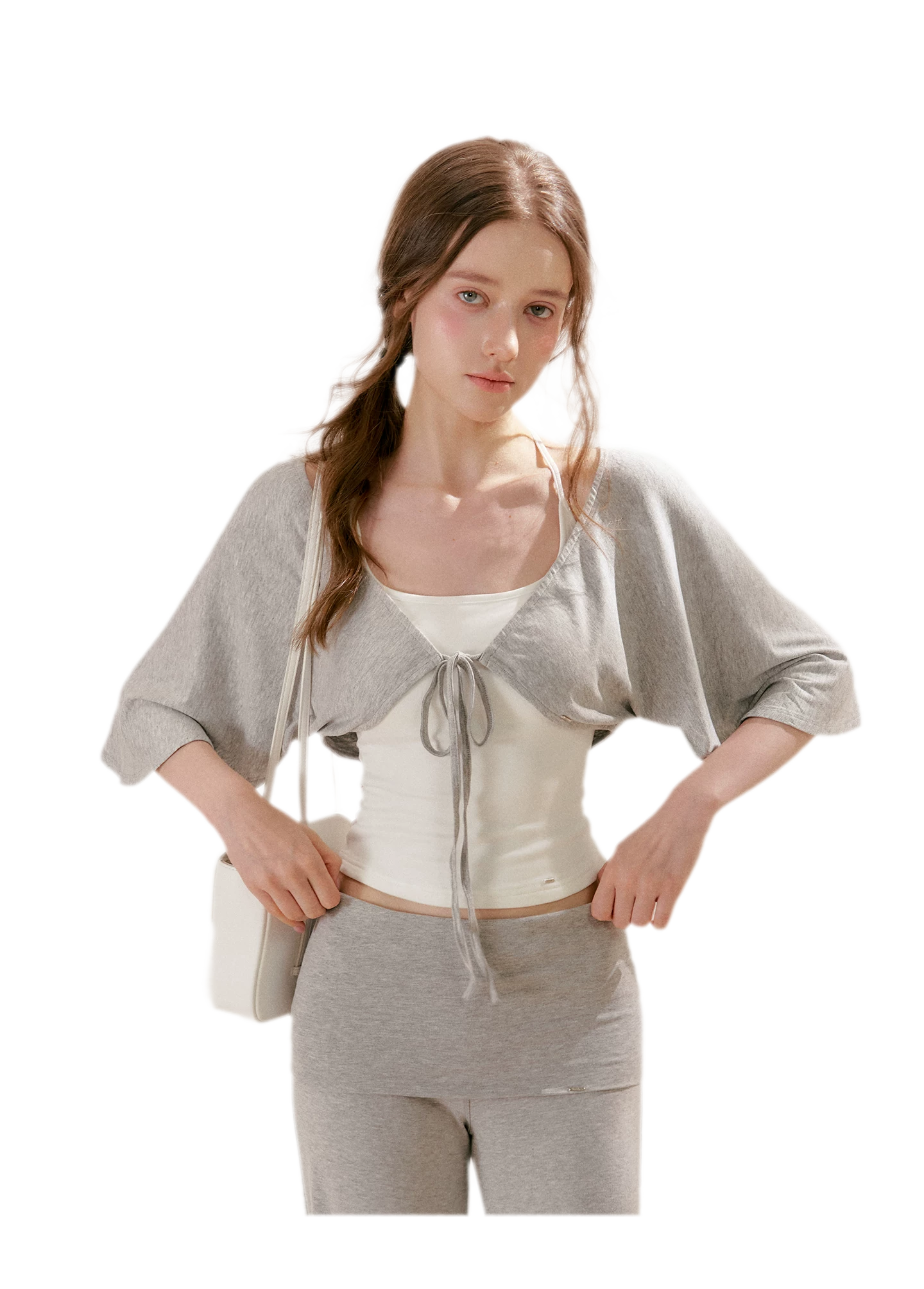 Airy Cloud Feel Halter U-Neck Vest and Batwing