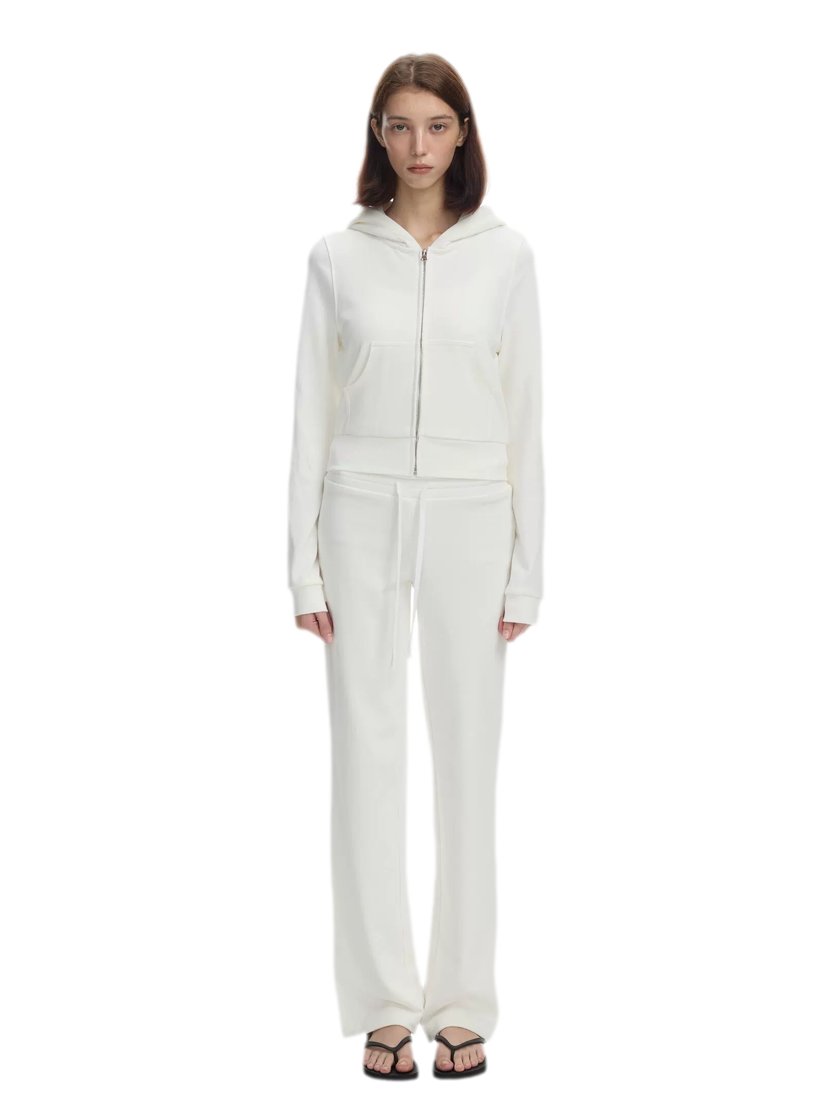 Washed Ribbed Low-Rise Sweatpants