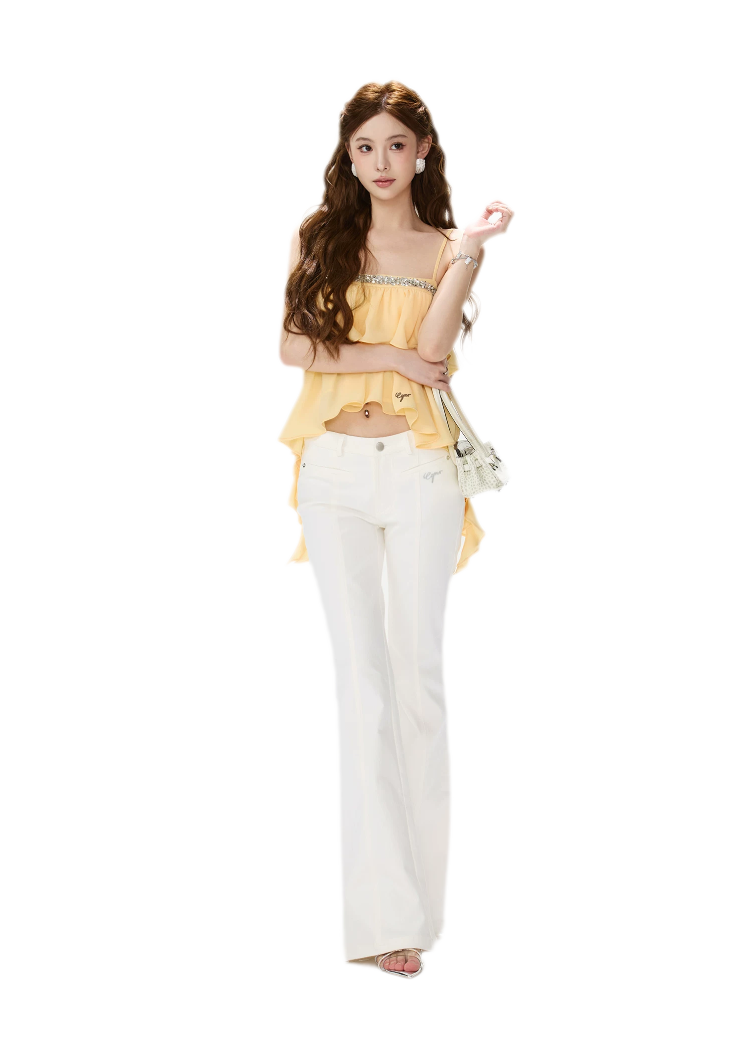 CYNR Crystal Ruffle Cami – view 12