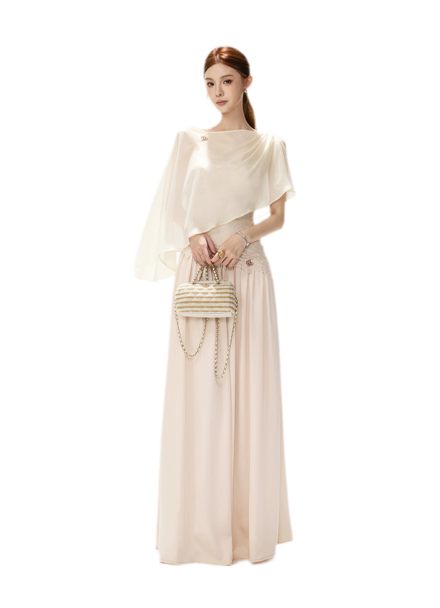 Lace Backless Satin Dress