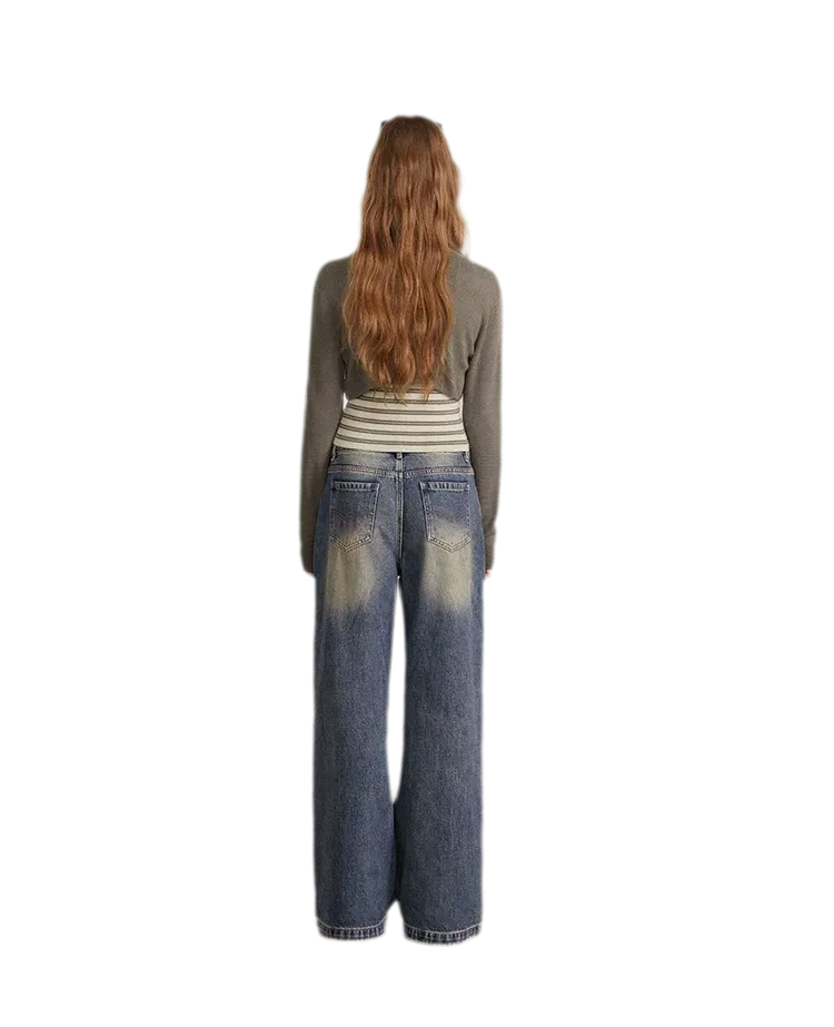 Contrast Stripe Knit Vest Set
