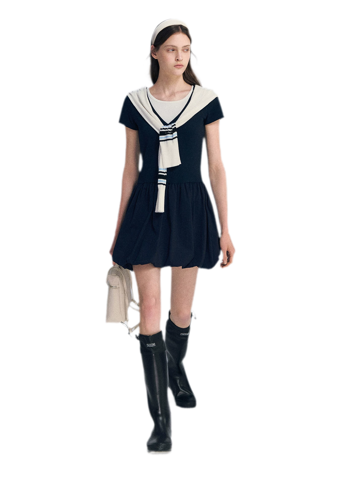 Contrast Trim Bubble Dress