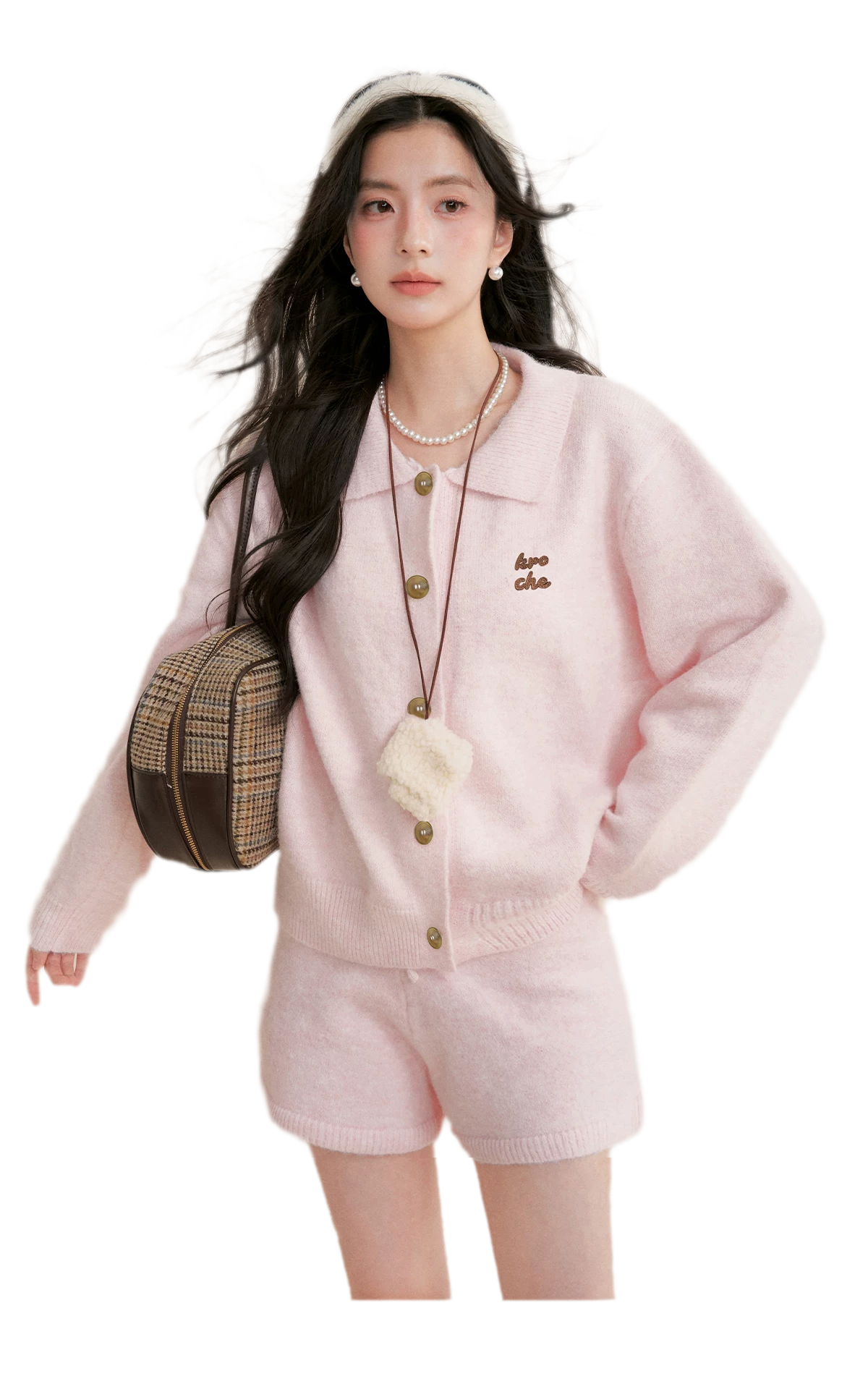 Wool Blend Collared Knit Set
