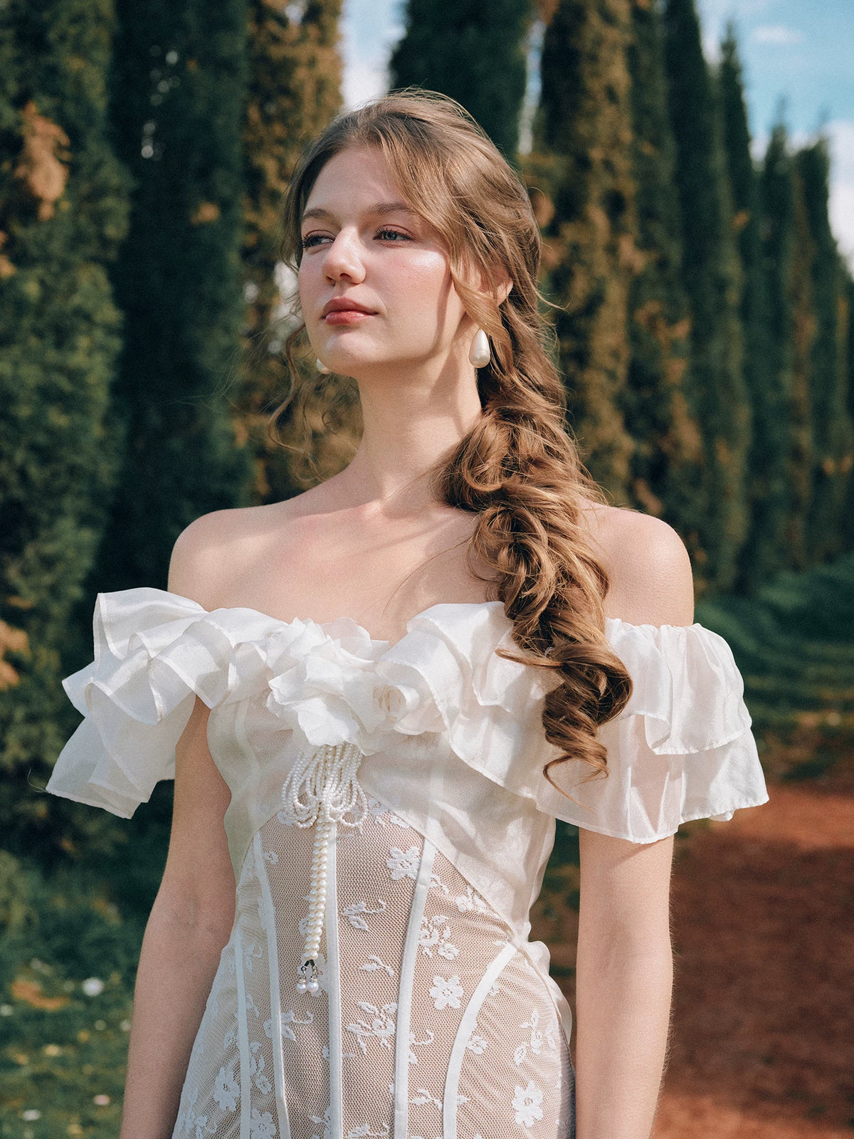 Floral Lace Corset Gown
