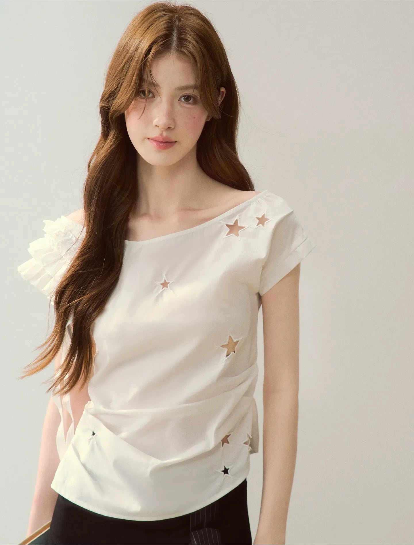 Star Embroidery Asym Shirt