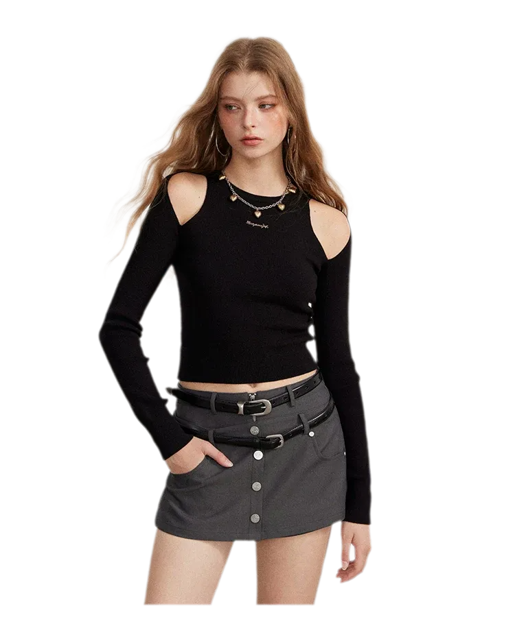 Cutout Slim-Fit Knit Top