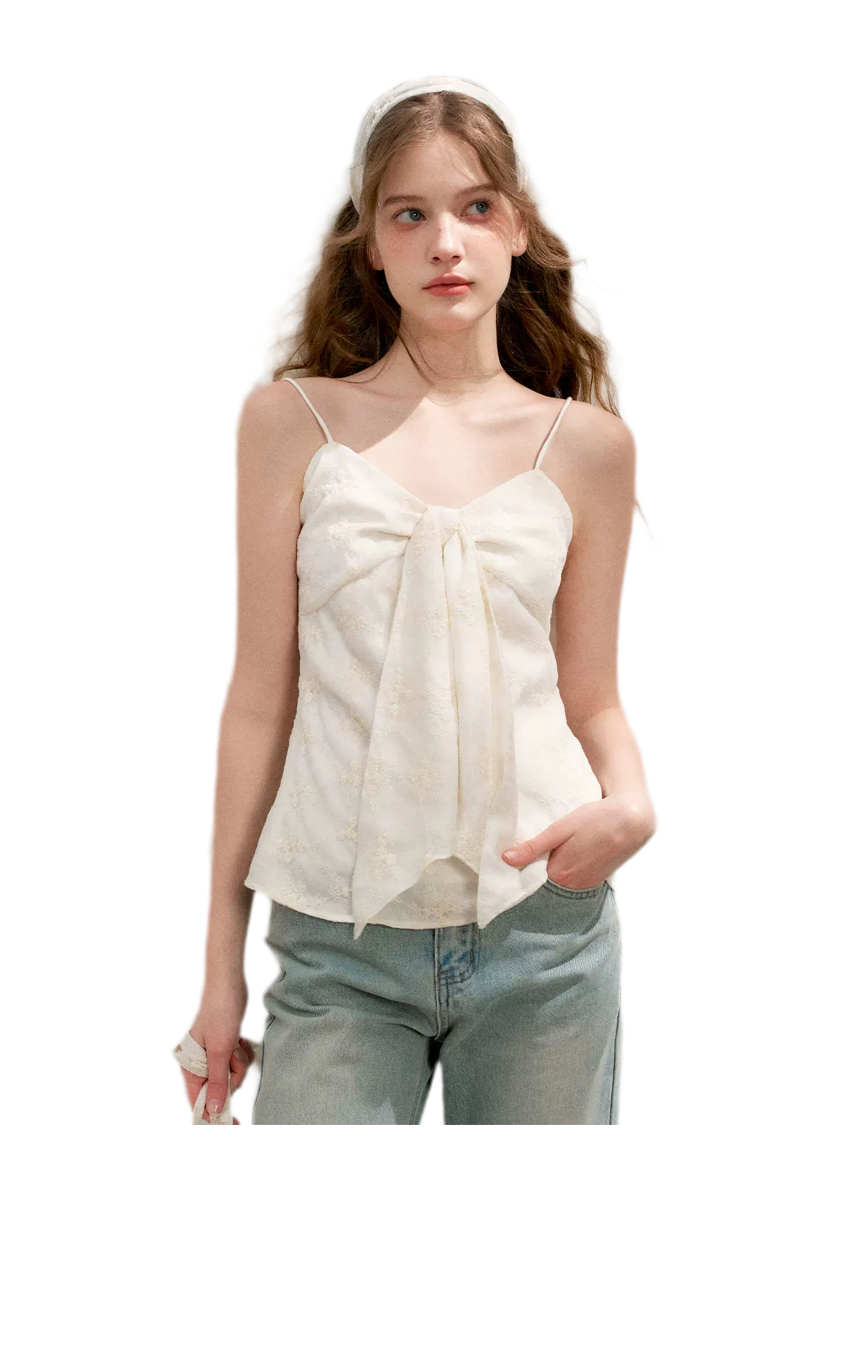 Lace Trim Flare Jeans