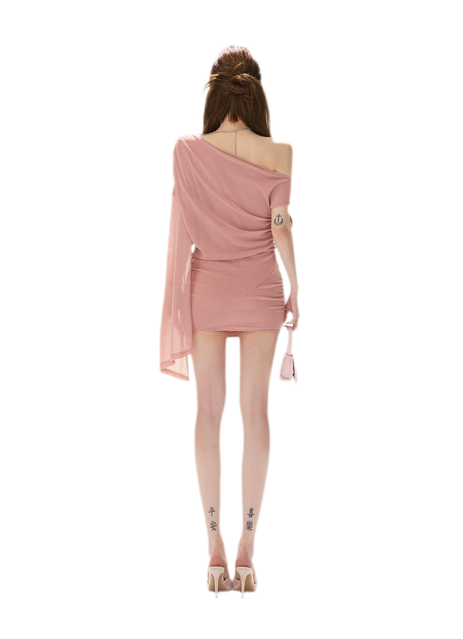 Asymmetric Silver Knit Dress