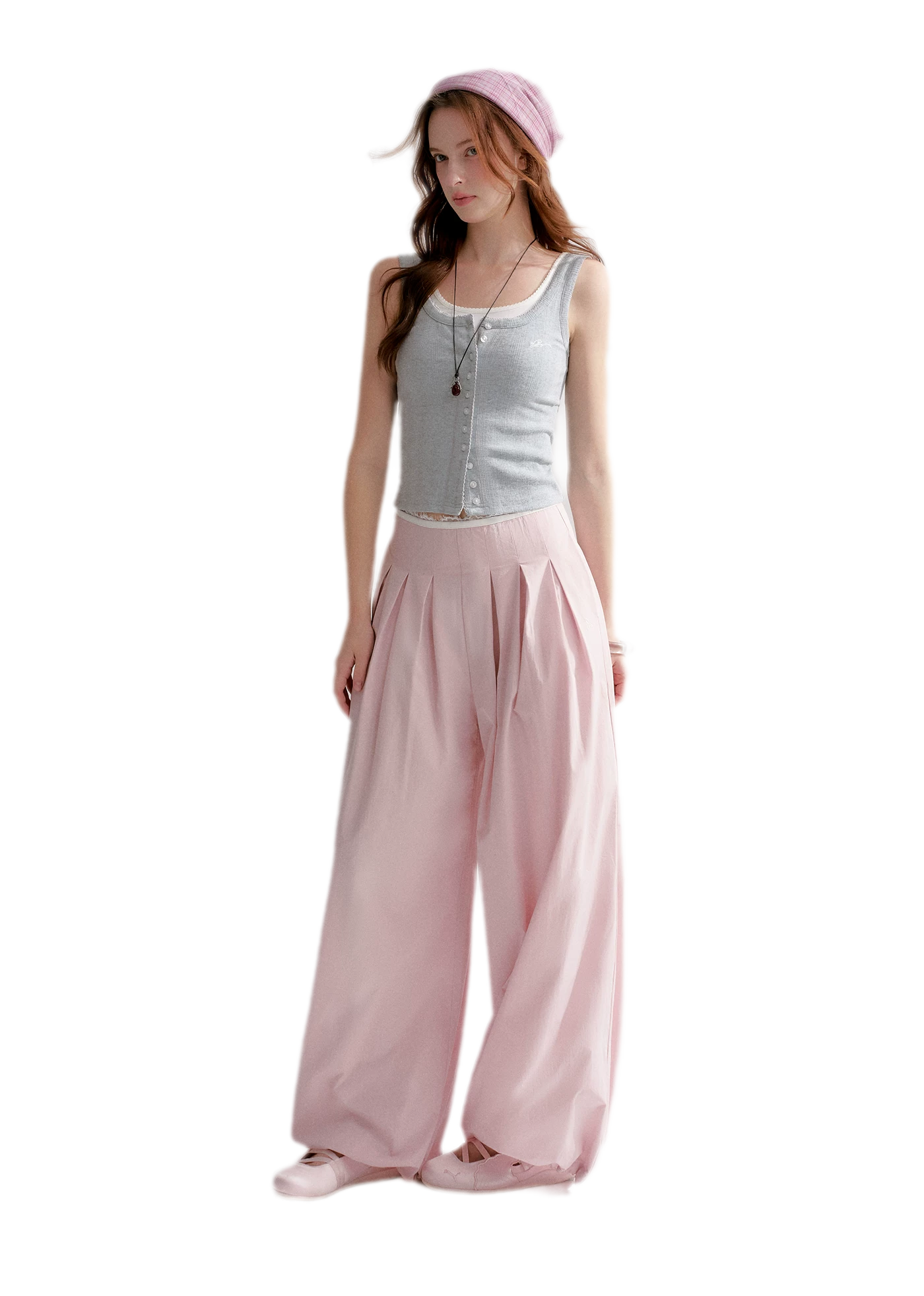 Lightweight Pleated Balloon Pants