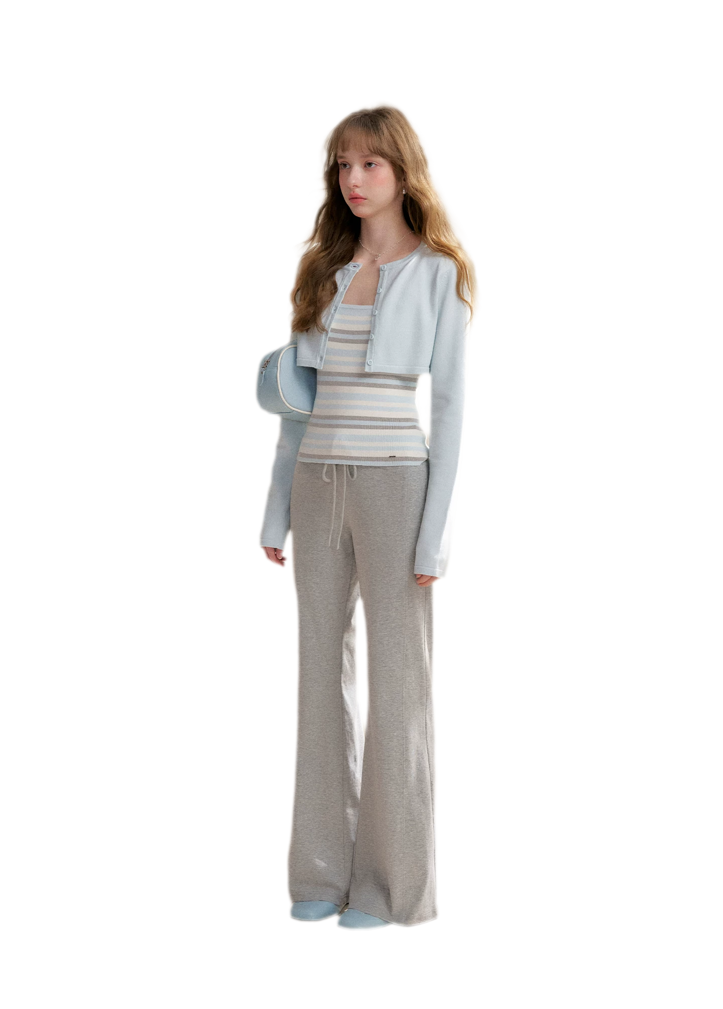 Tencel Cotton Drawstring Flared Pants