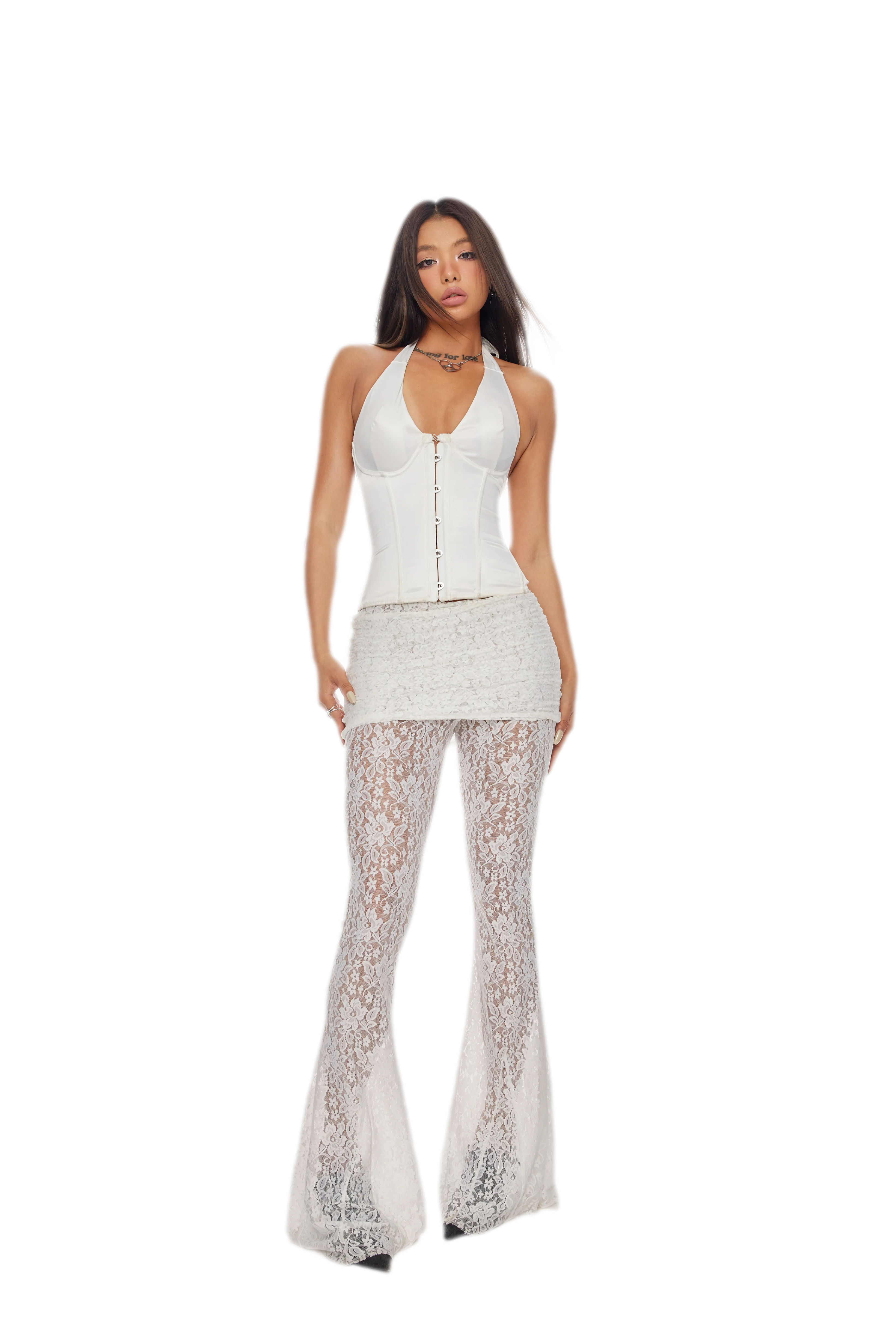 Satin Halter Corset Top