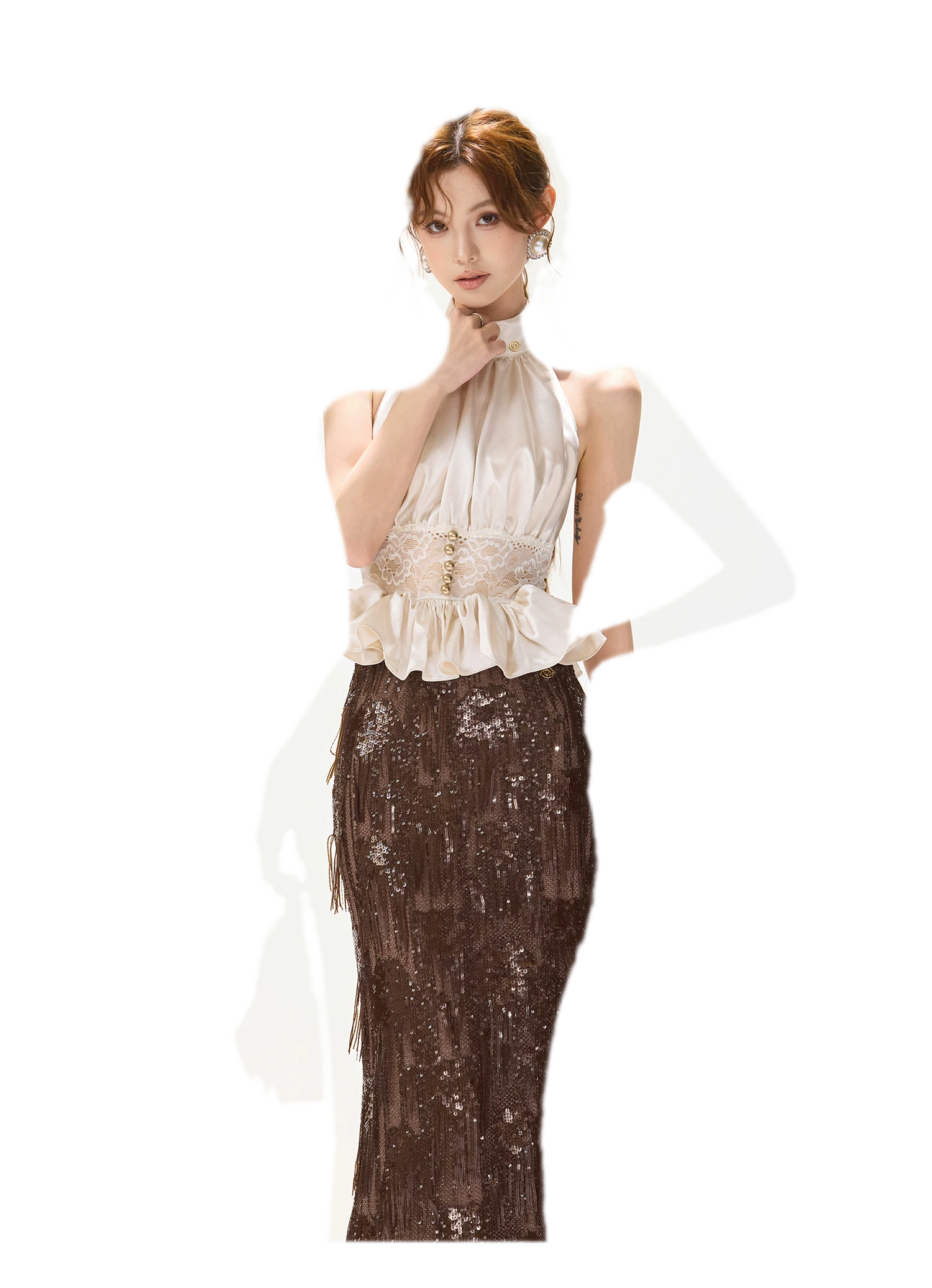 Vintage Sequin Tassel Skirt