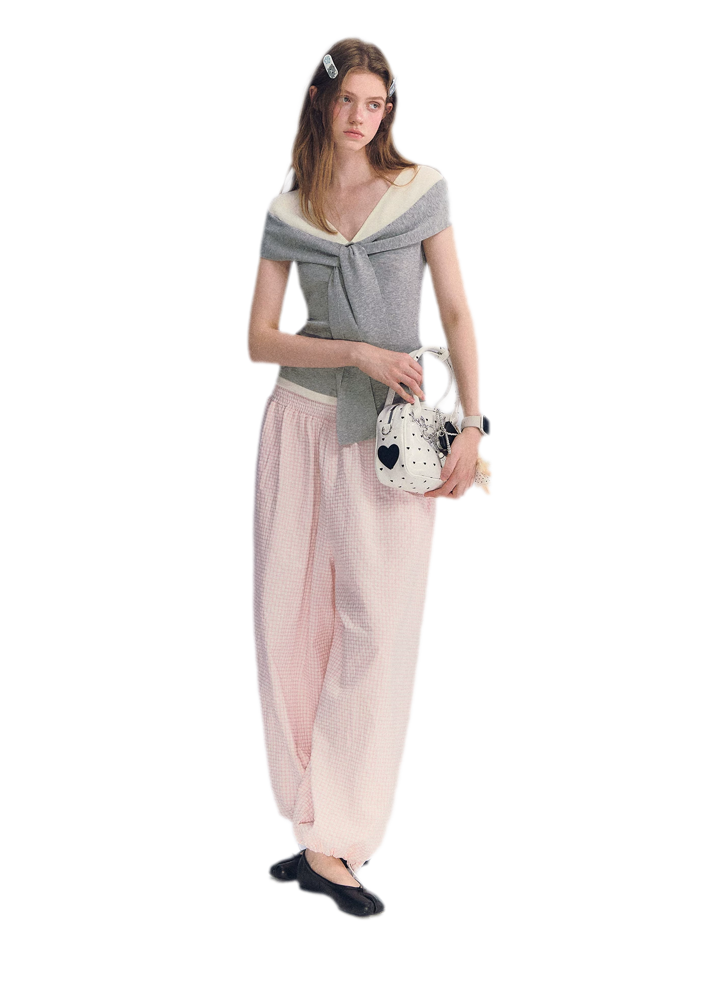 Colorblock Off-Shoulder Tee