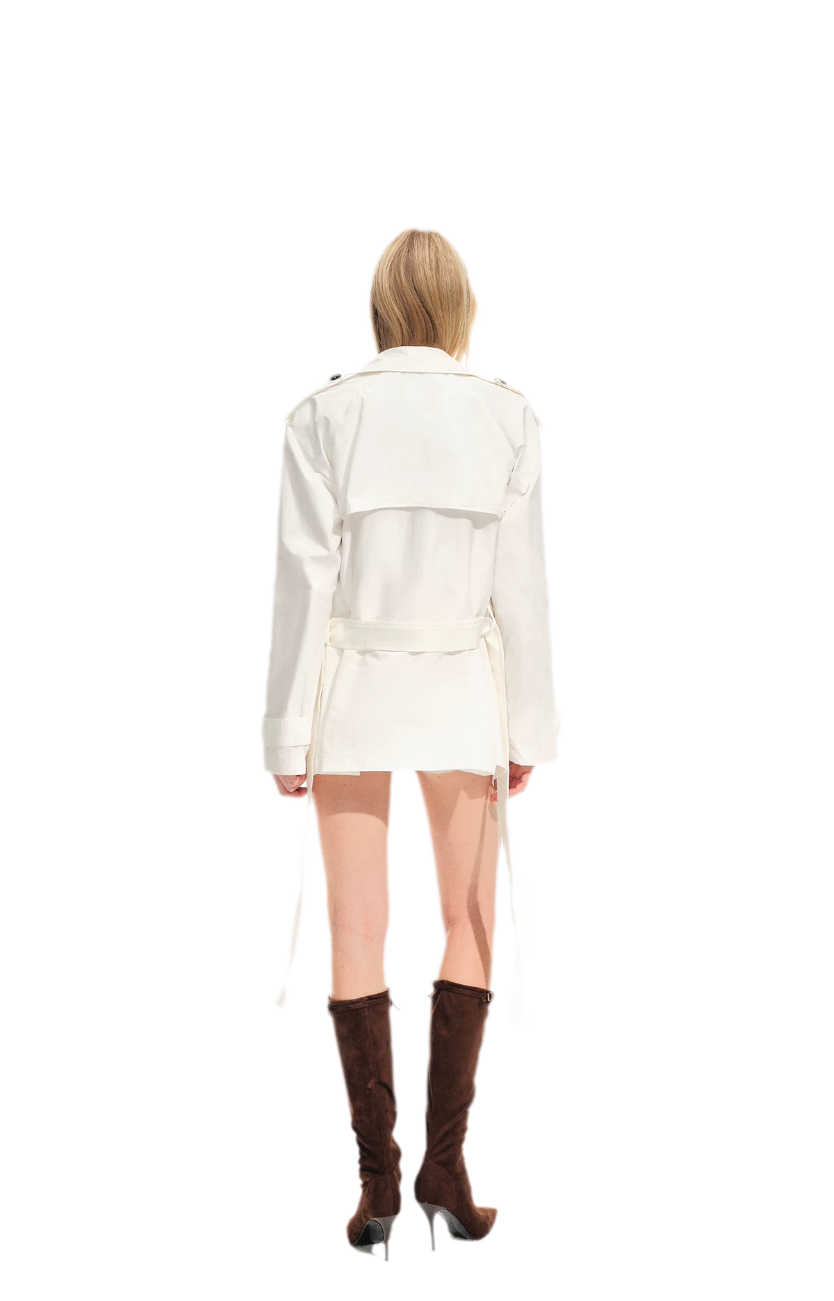 Plissierter zweireihiger Trenchcoat