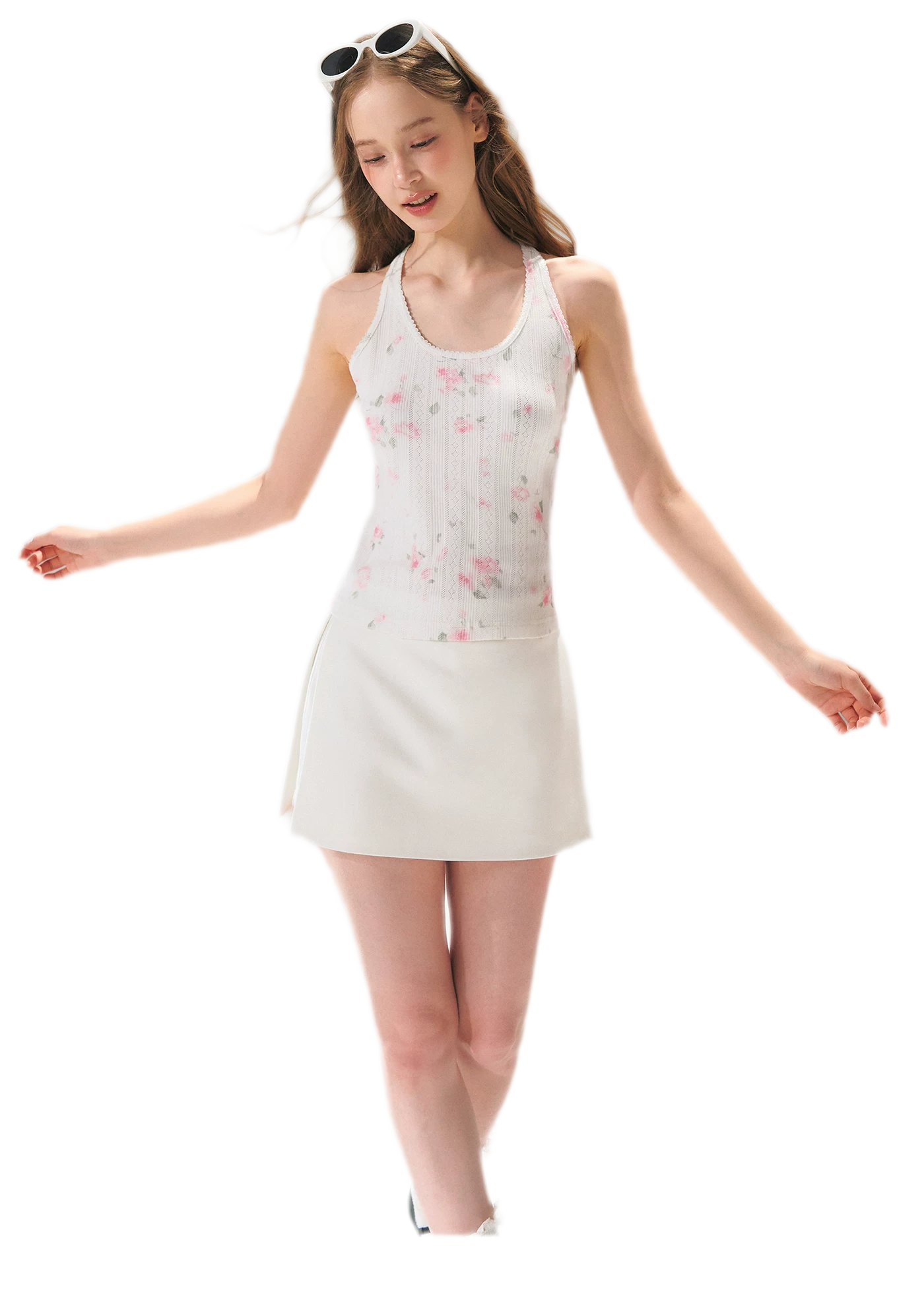 Floral Textured Knit Tank