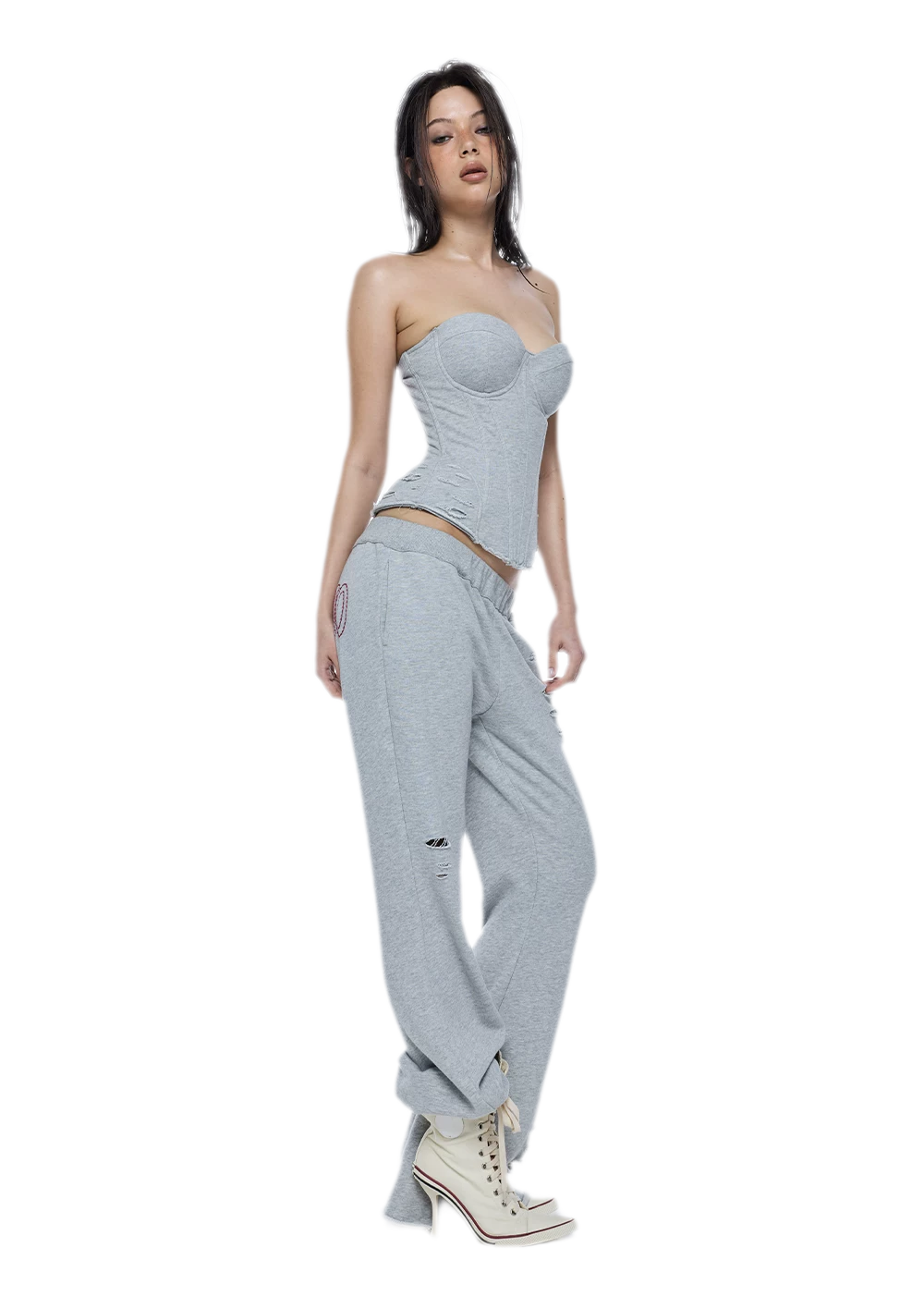 Washed Cotton Corset Bustier