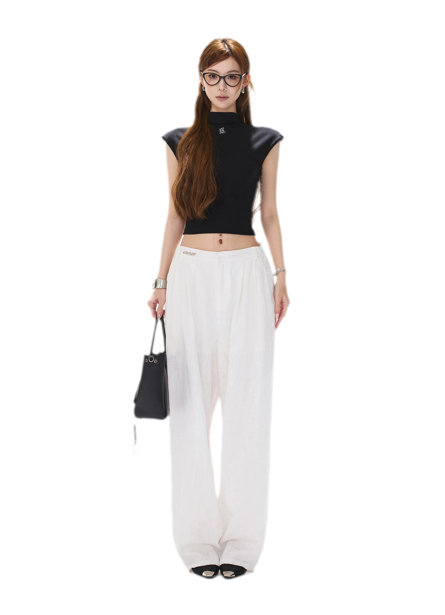 Lyocell Slim Embroidered Top