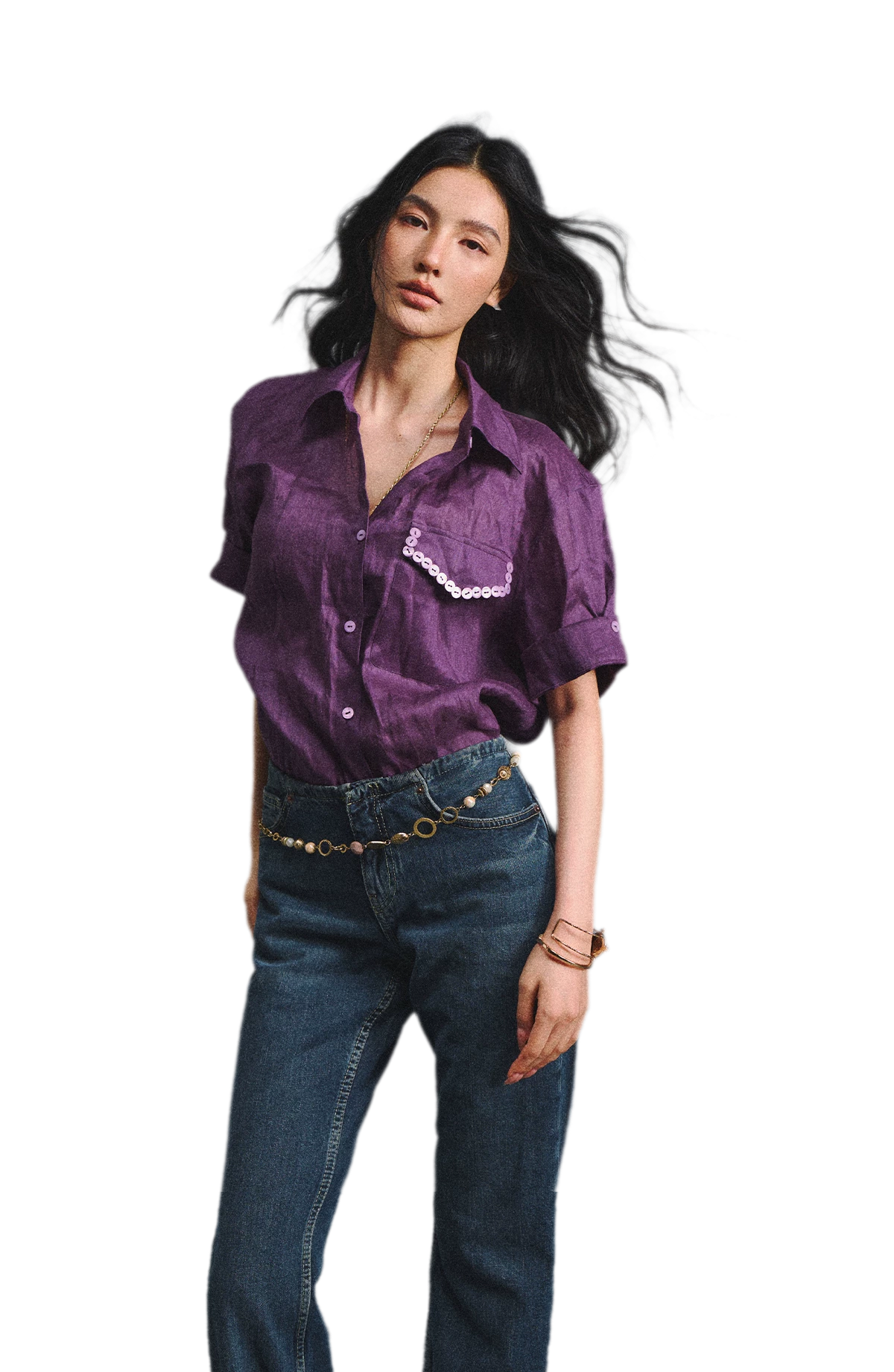 Linen Relaxed Cuff Shirt