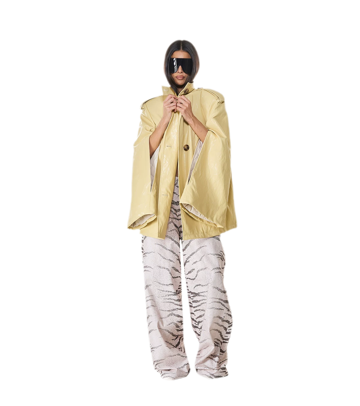 Glossy PU Cape Coat