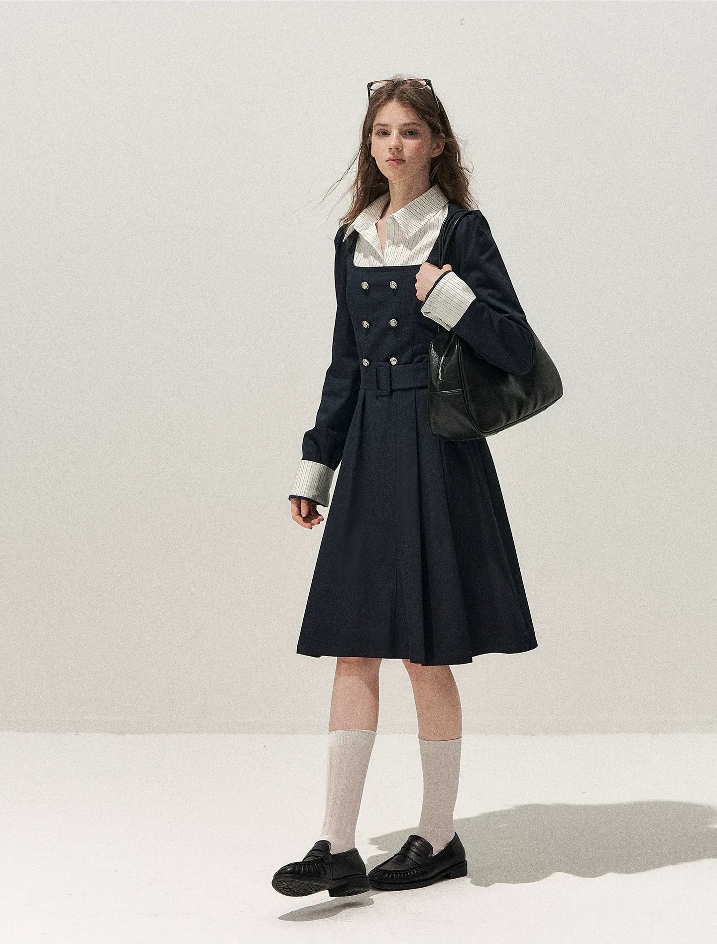 Vintage Trench Collar Dress