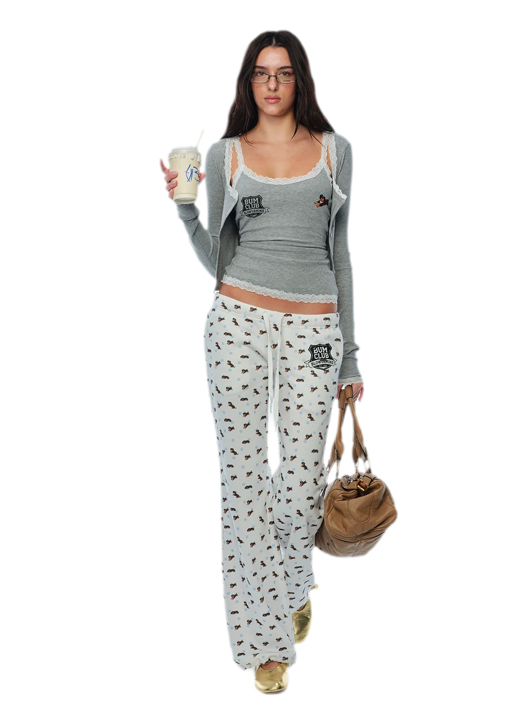 Áo camisole họa tiết viền ren